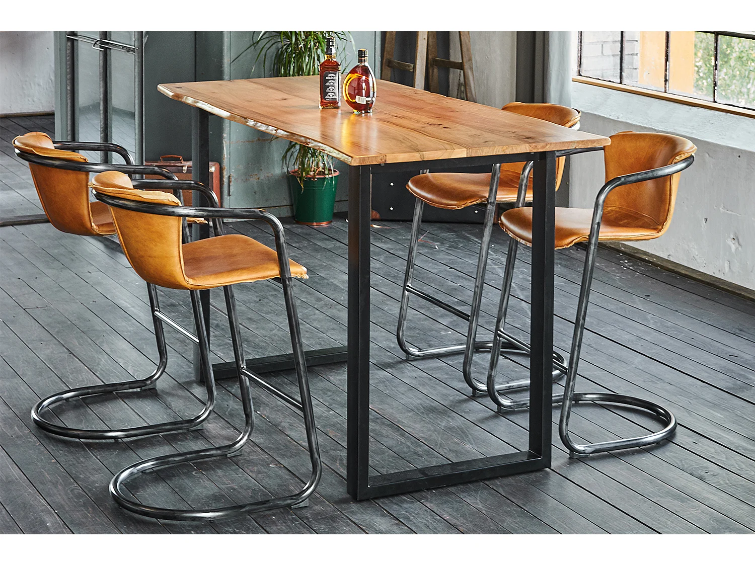 Bartisch - Holz Holz - 180 x 90 cm - LORA