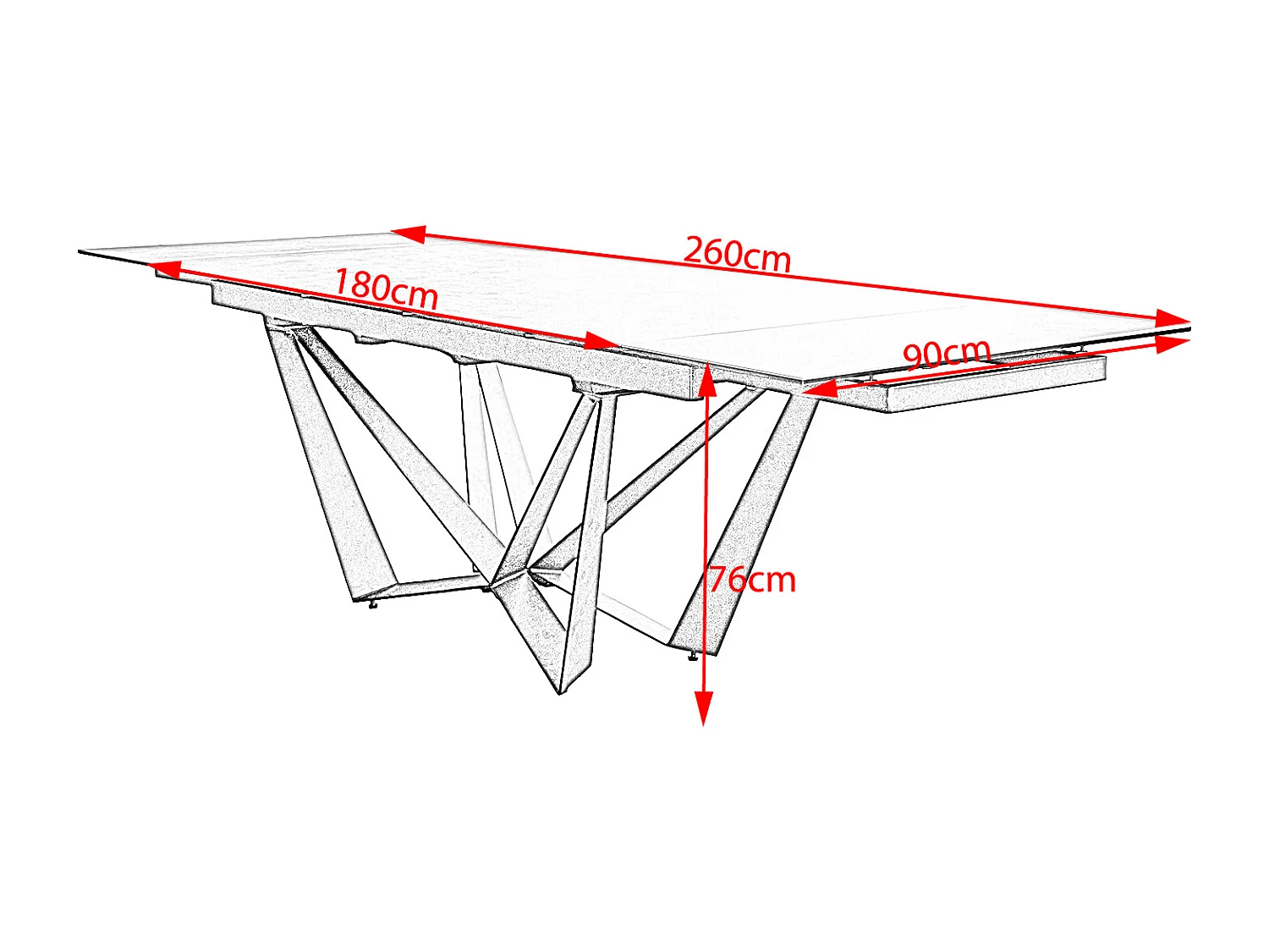 Eettafel - Grijs Glas - 180 x 90 cm - ISTAR