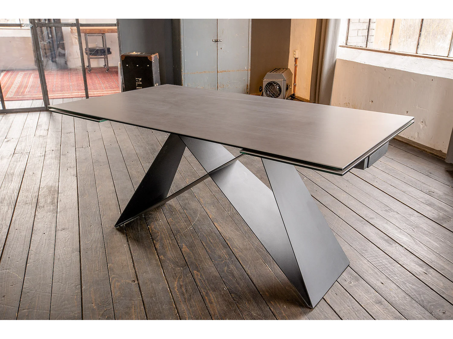 Ausziehtisch - Schwarz Glas - 160 x 90 cm - BENNO