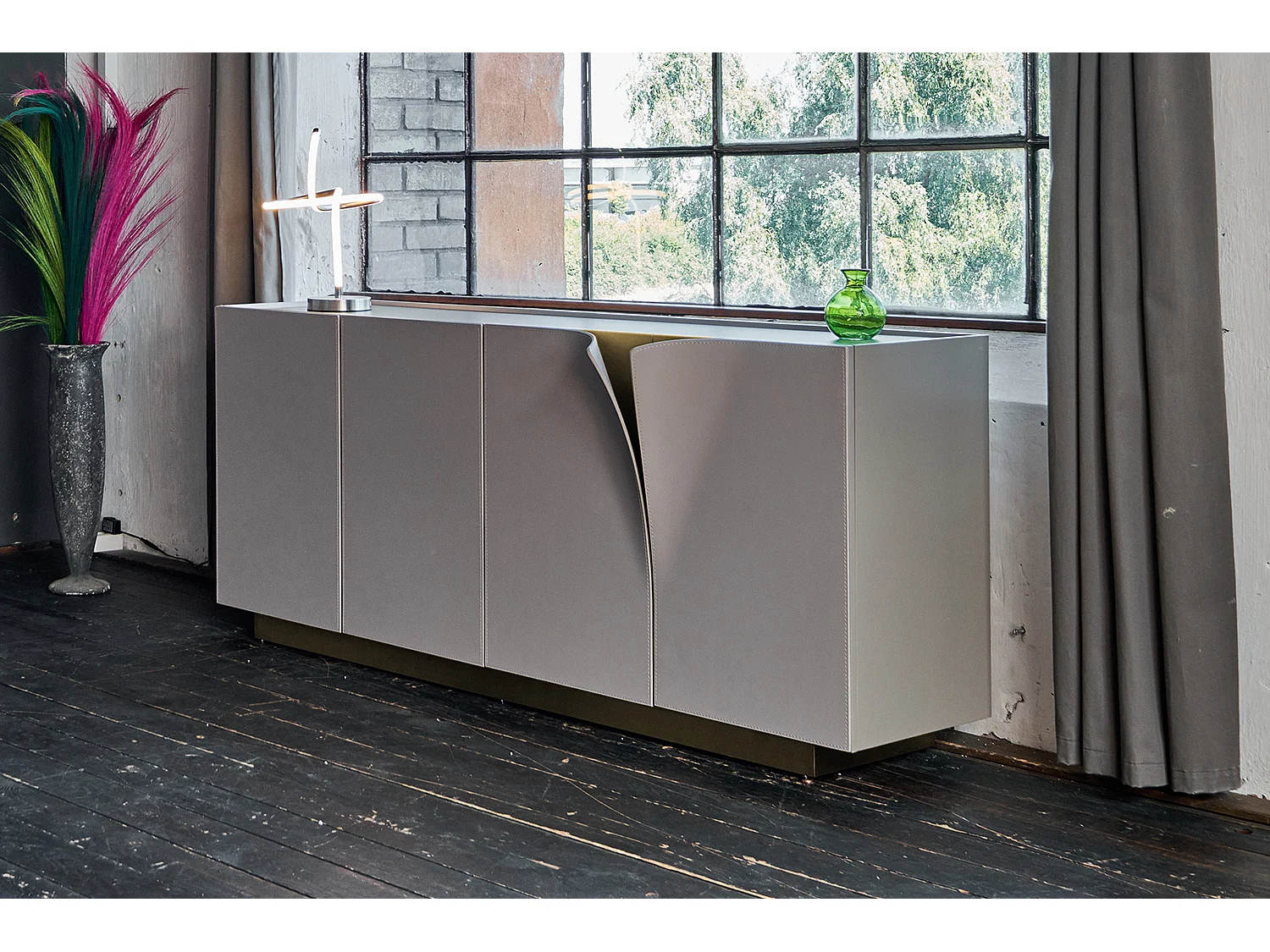 Sideboard - Grau Holz - EMMA