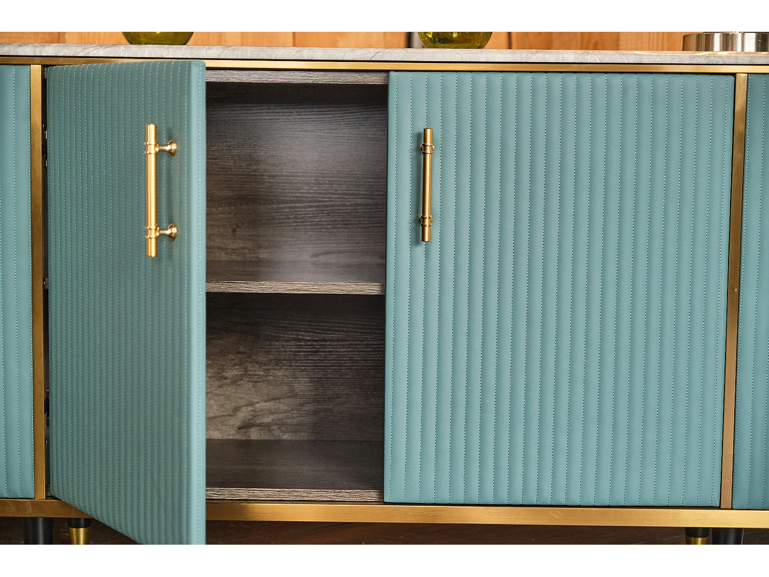 Sideboard - Hellblau Kunstleder - MARIA