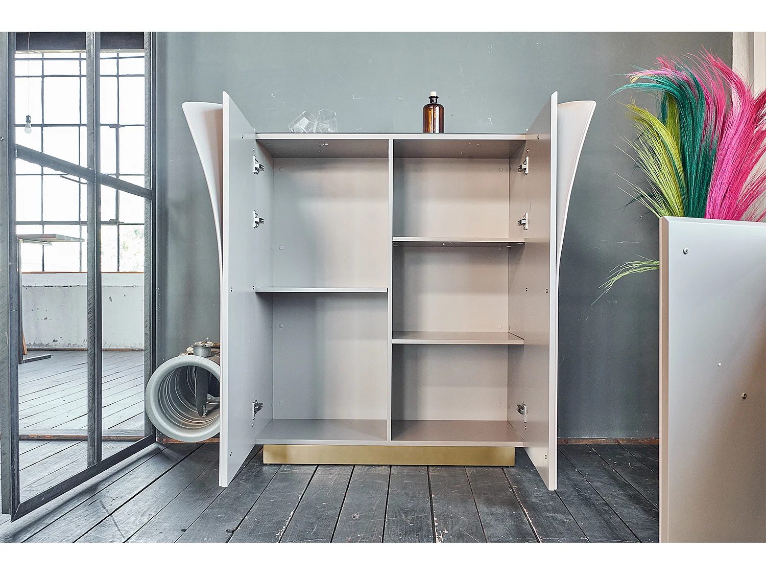 Highboard - Grau Holz - EMMA