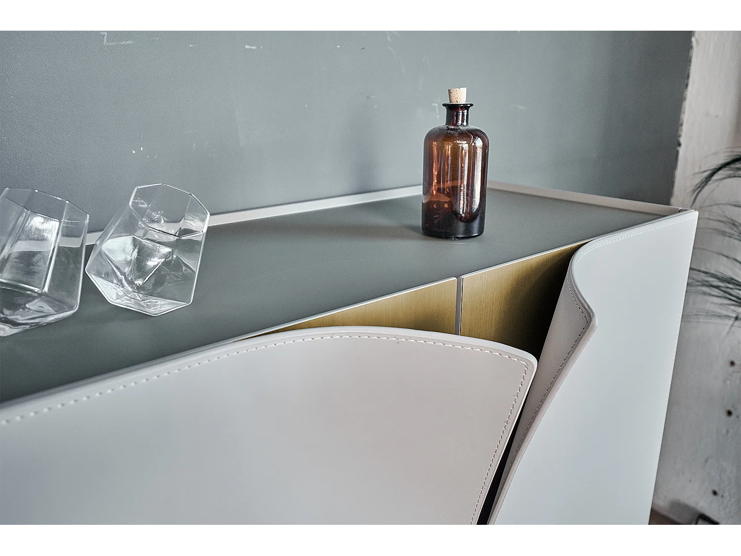 Highboard - Grau Holz - EMMA