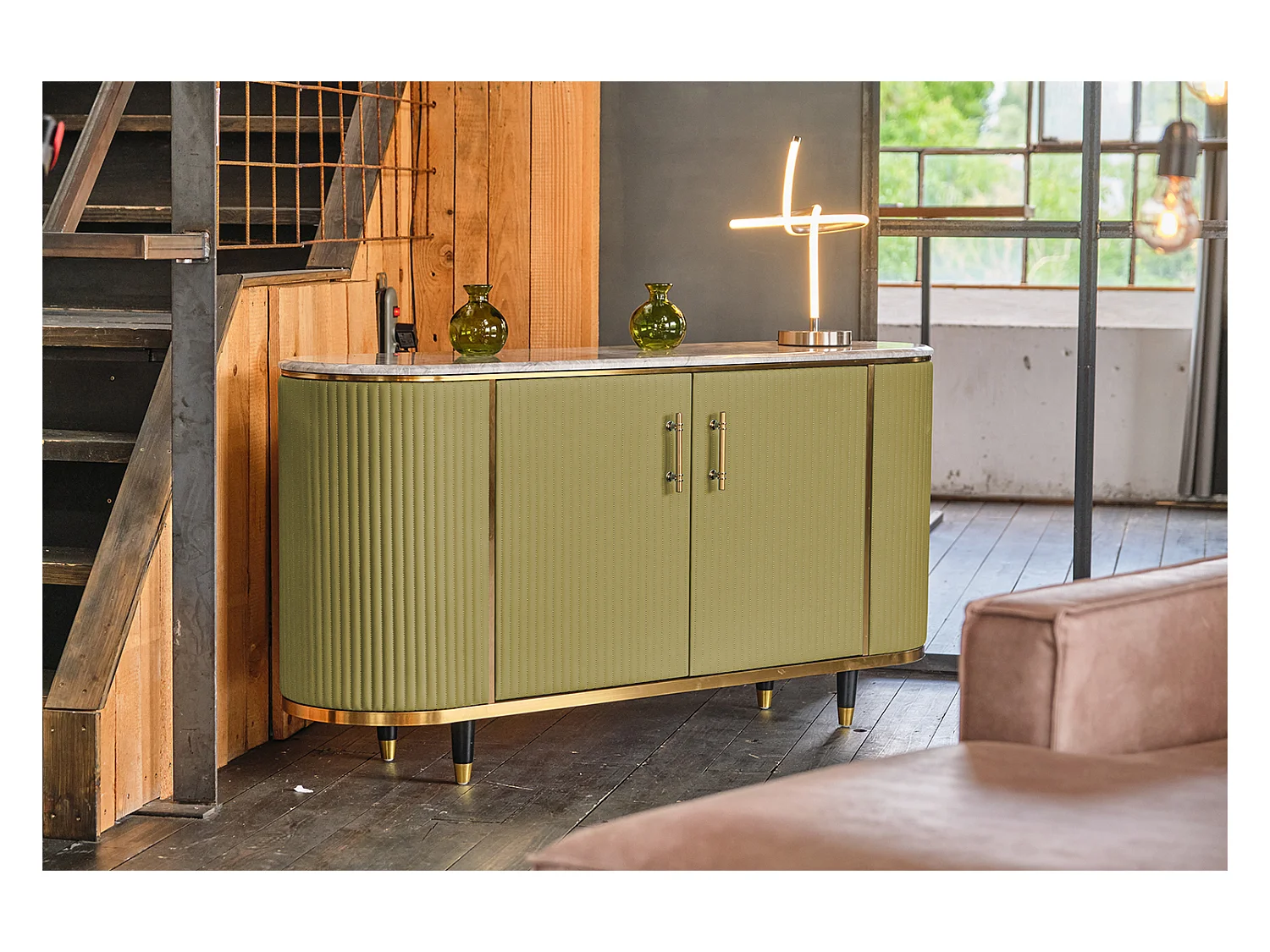 Buffet - Vert similicuir - MARIA