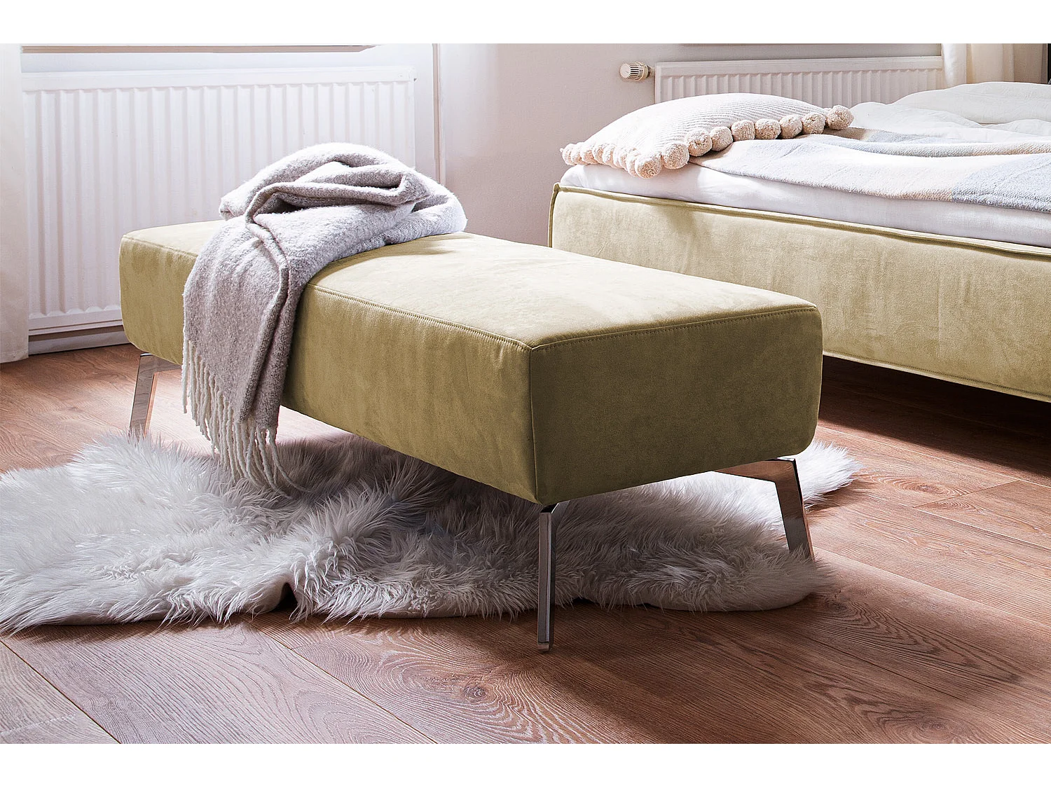 Letto - marrone castagna tessuto intrecciato - SOFIA