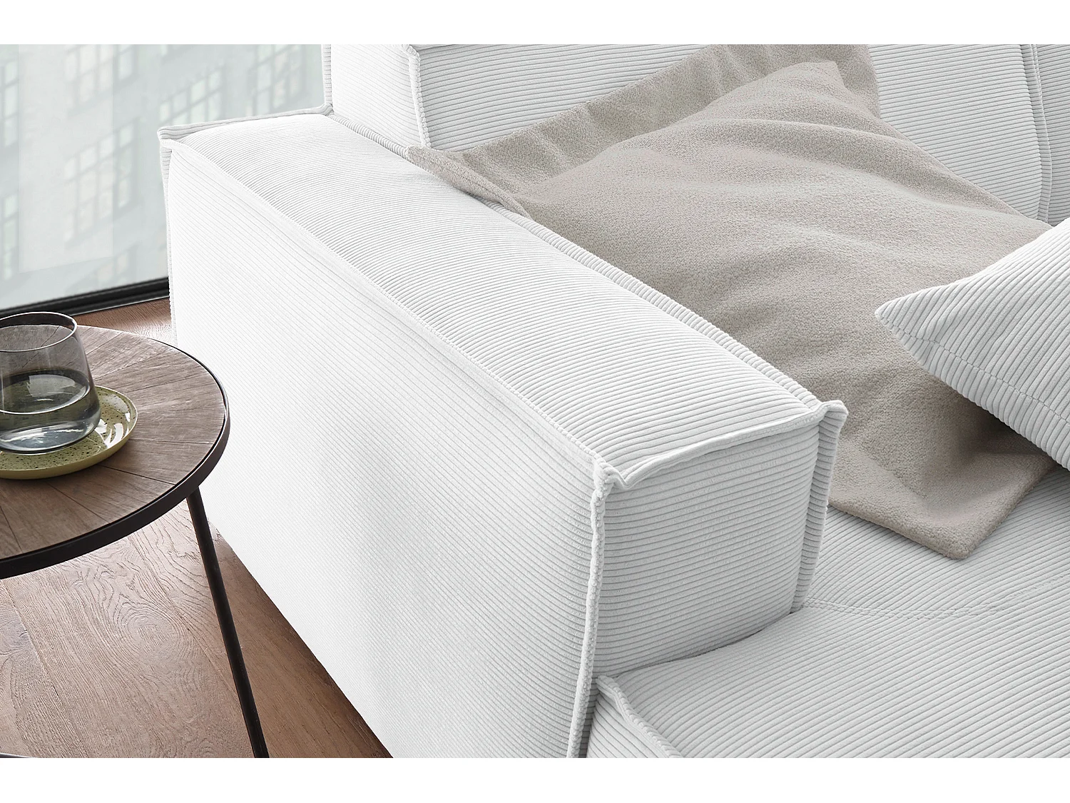 Canapé - blanc Velours côtelé - SAMU