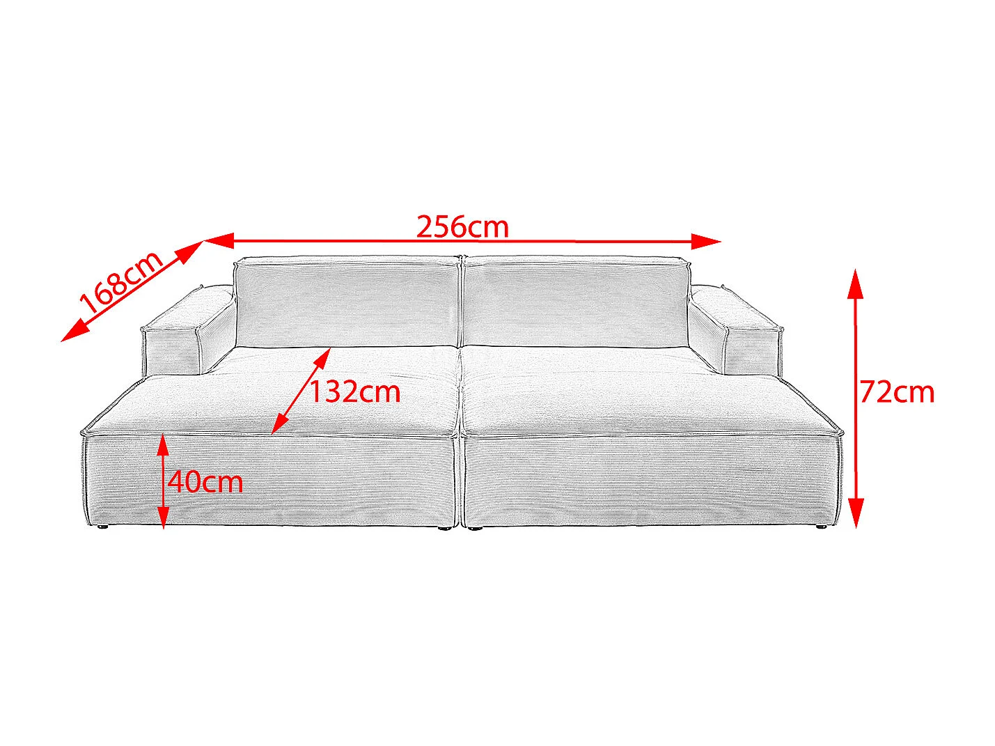 Bigsofa - Weiß Cord - SAMU
