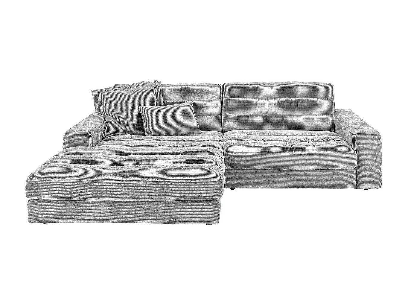 Ecksofa - Hellgrau Cord - LANA