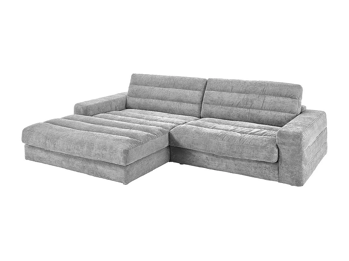 Ecksofa - Hellgrau Cord - LANA