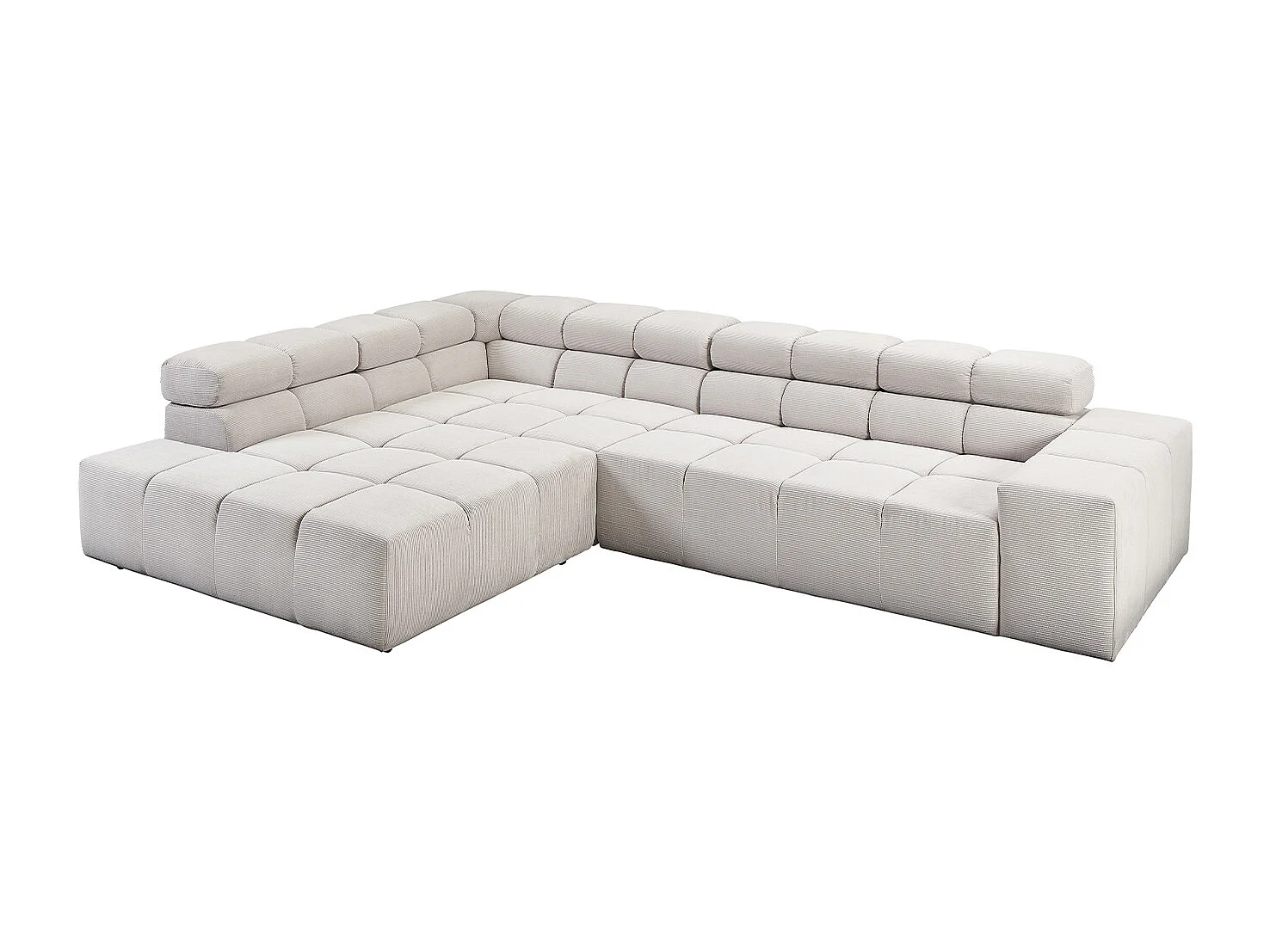 Ecksofa - Silber Cord - NEVADA