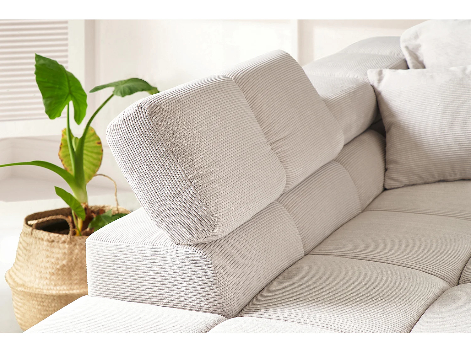 Ecksofa - Silber Cord - NEVADA