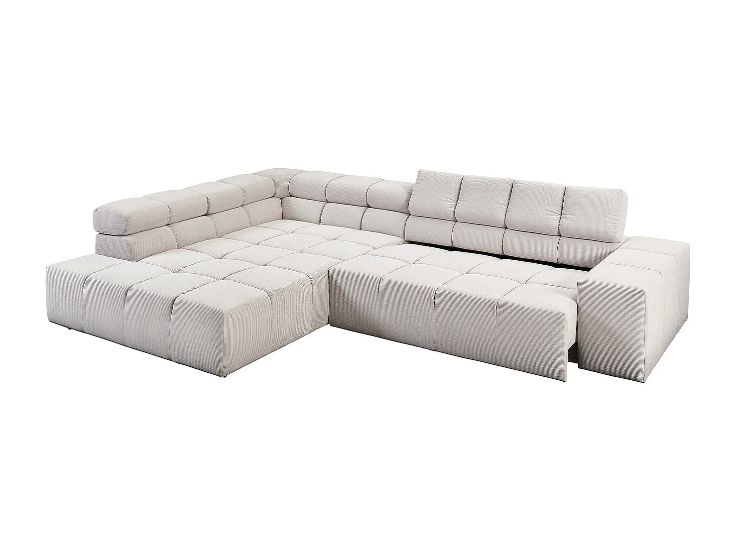 Ecksofa - Silber Cord - NEVADA