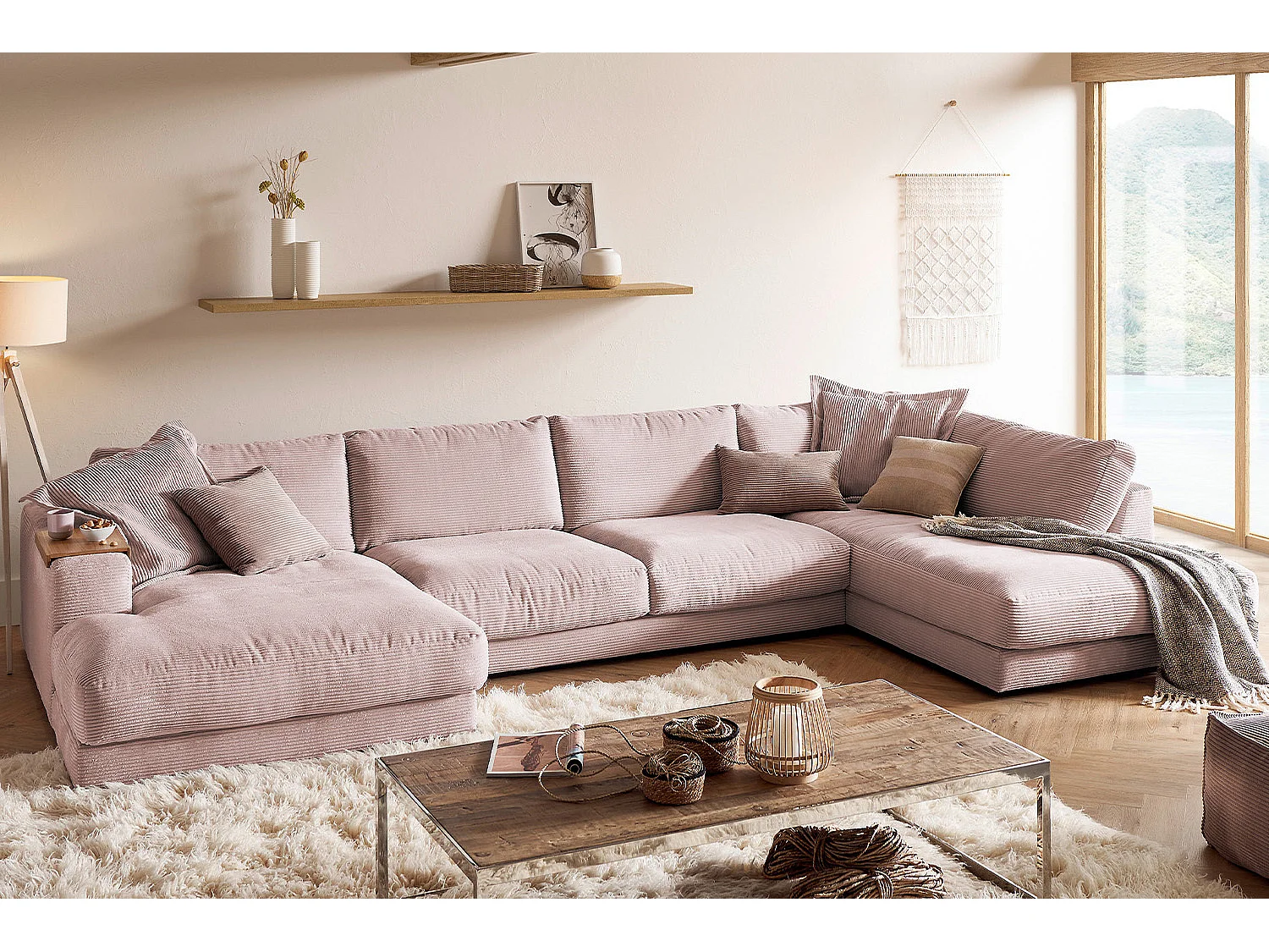 Divano - Rosa Velluto a coste - MADELINE