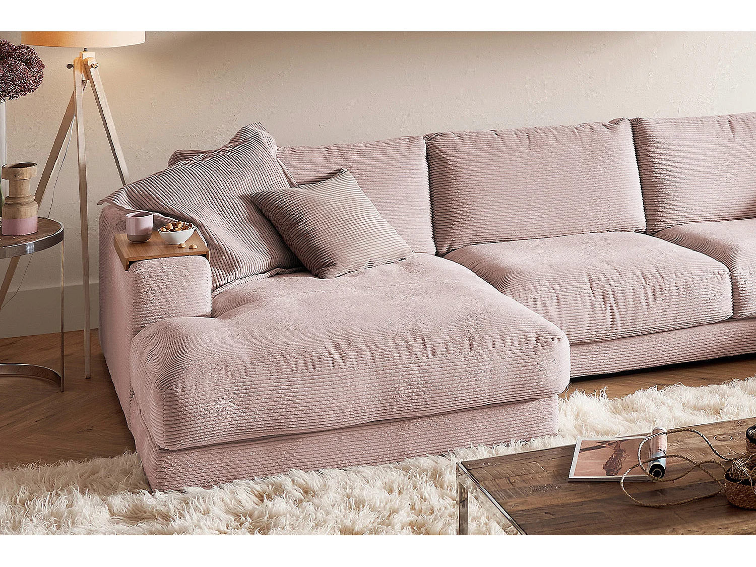 Divano - Rosa Velluto a coste - MADELINE