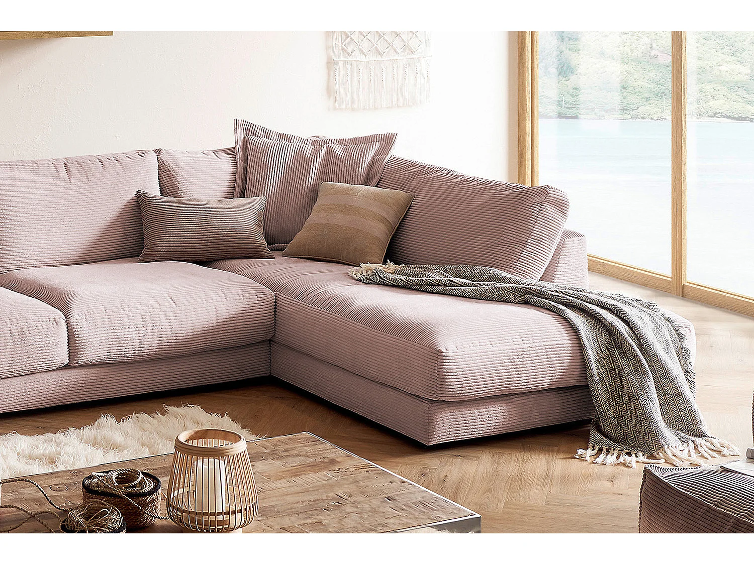 Divano - Rosa Velluto a coste - MADELINE