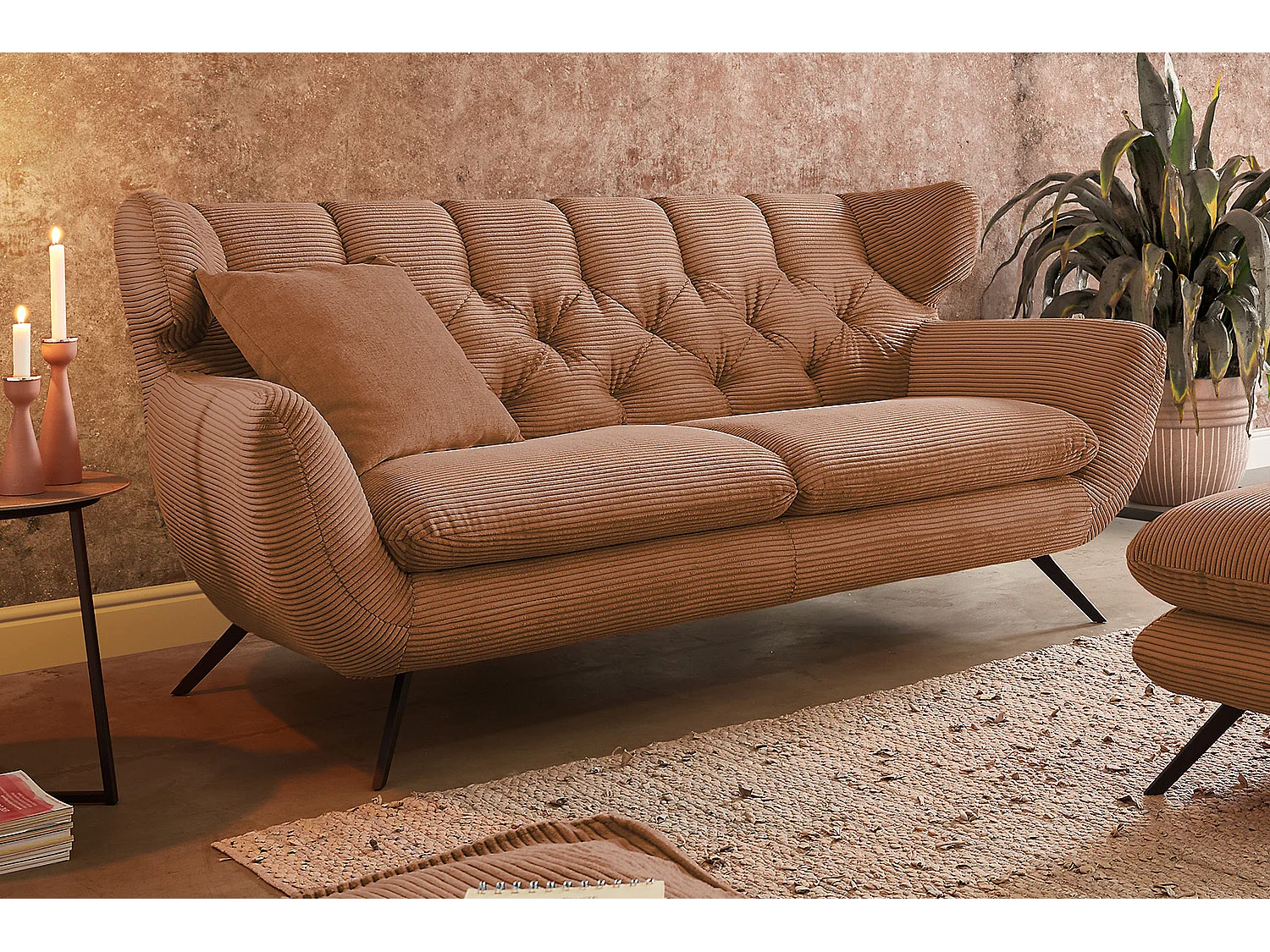 Sitzgruppe - Braun Cord - CHARME