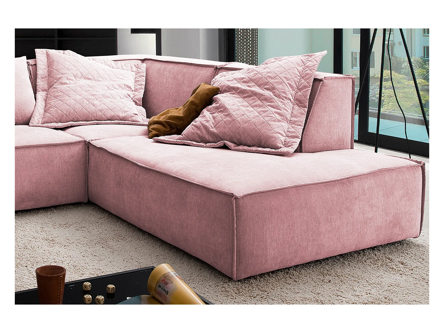 Canapé - Rose tissu tissé - SAMU