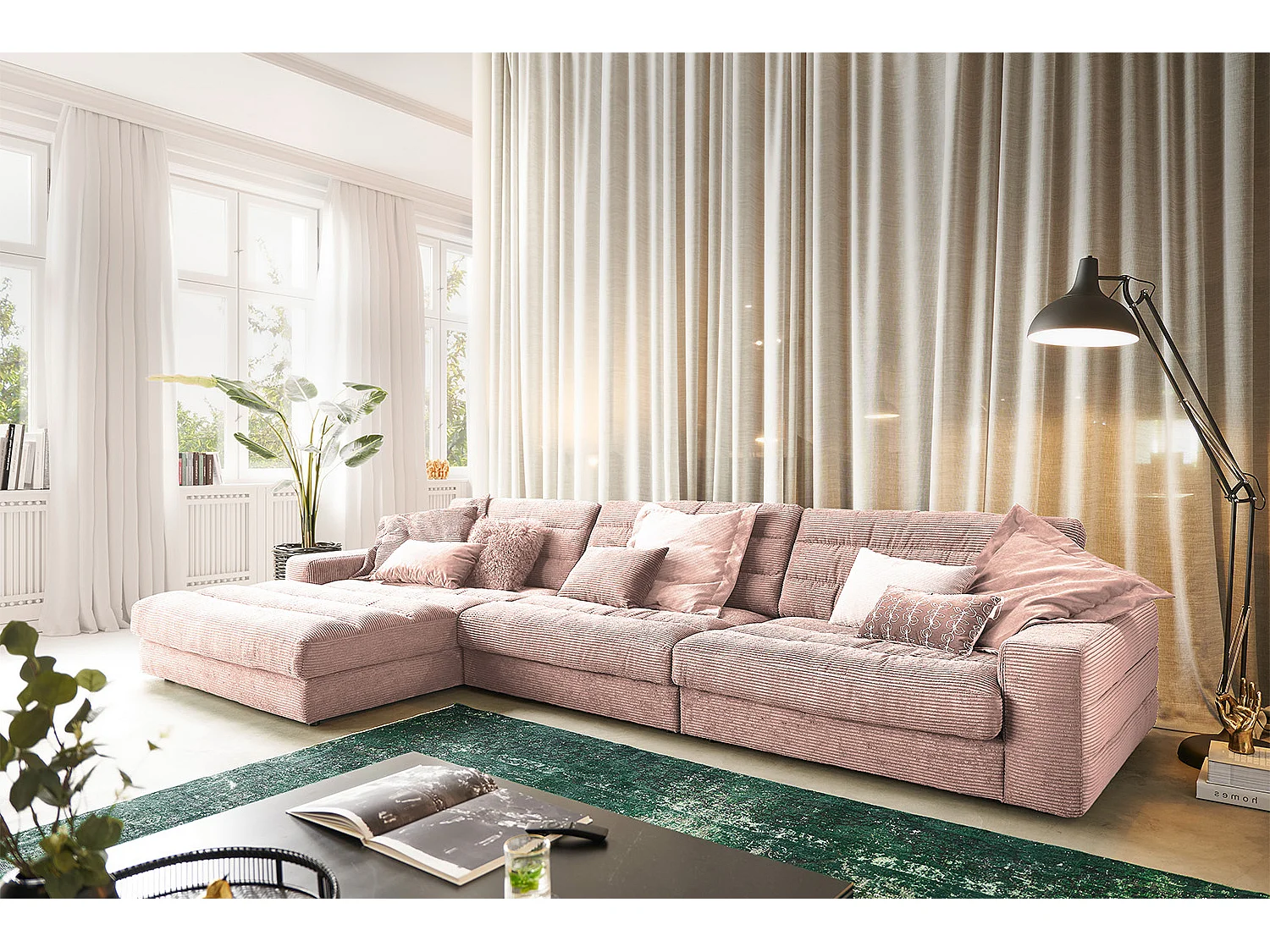 Canapé - Rose Velours côtelé - LANA