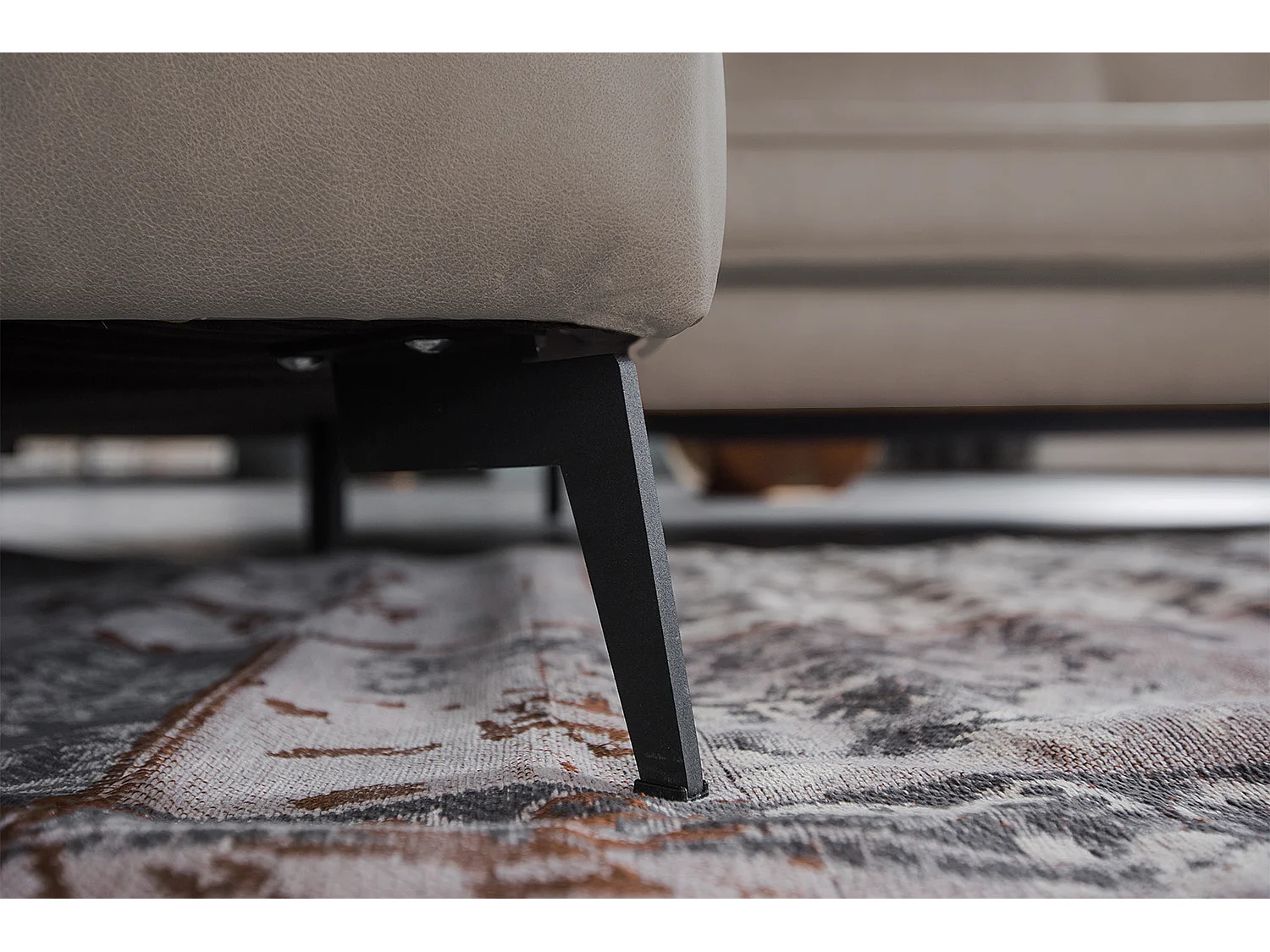 Ecksofa - Hellgrau Leder - BLOOM