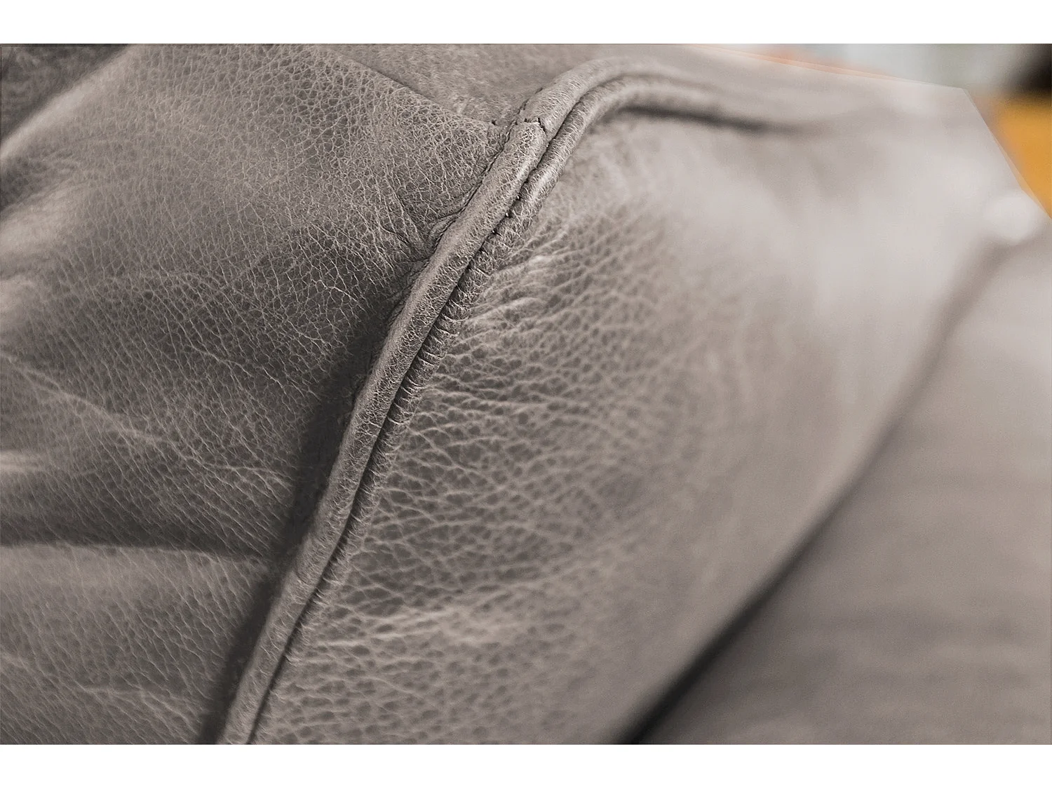 Canapé d'angle - gris clair cuir - BLOOM