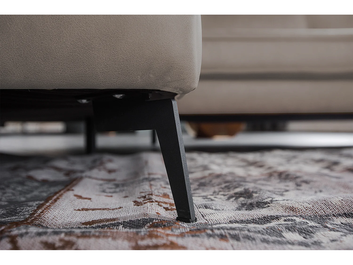 Canapé d'angle - gris clair cuir - BLOOM