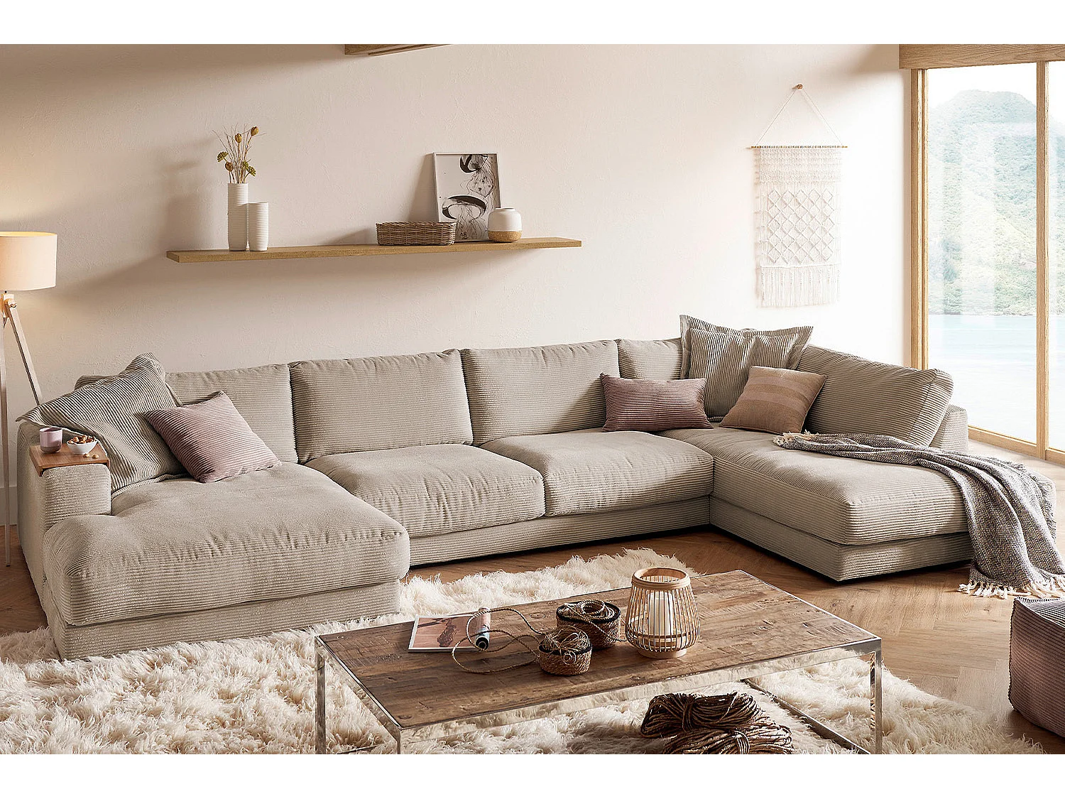 Wohnlandschaft - Taupe Cord - MADELINE