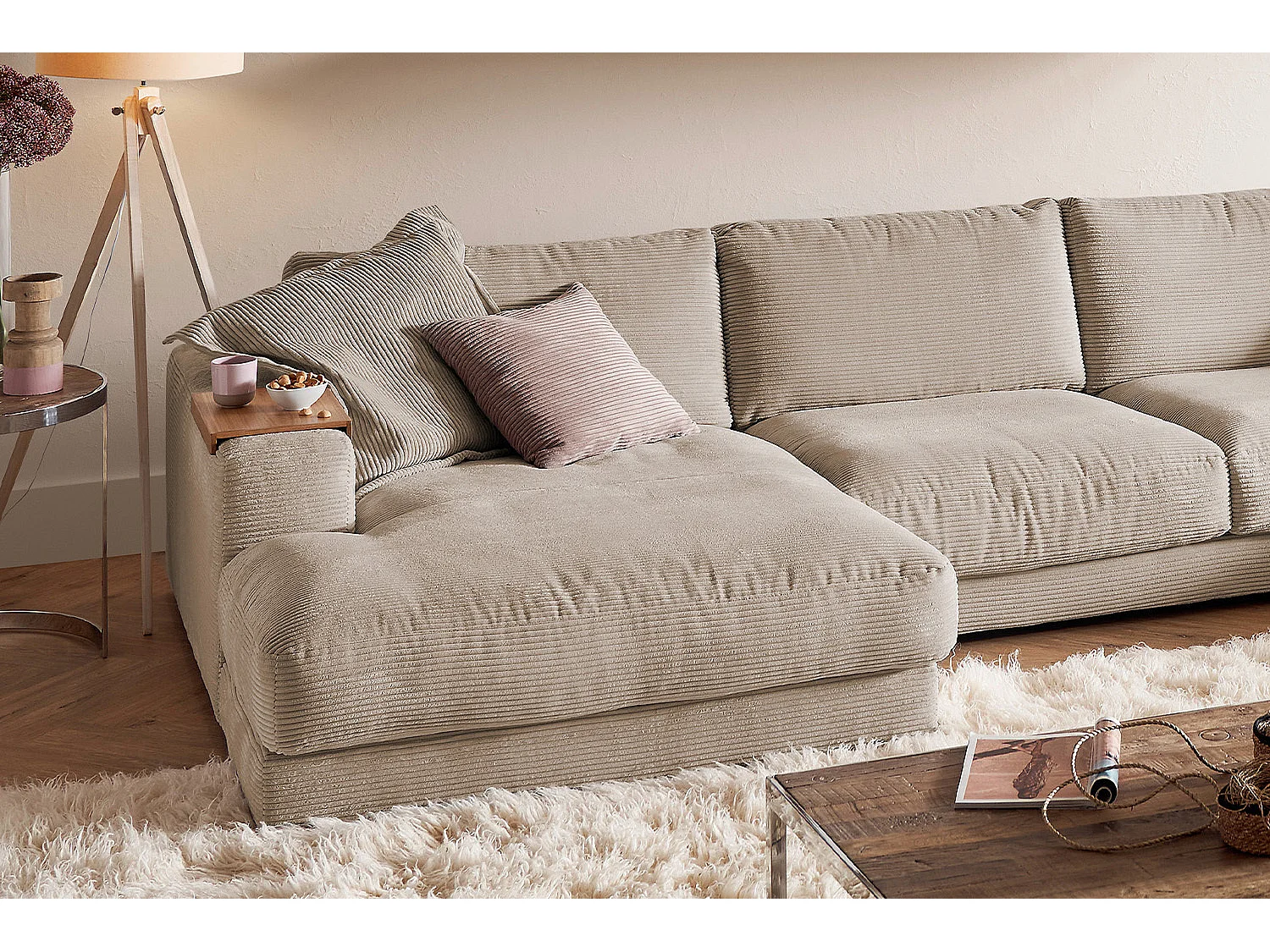 Wohnlandschaft - Taupe Cord - MADELINE