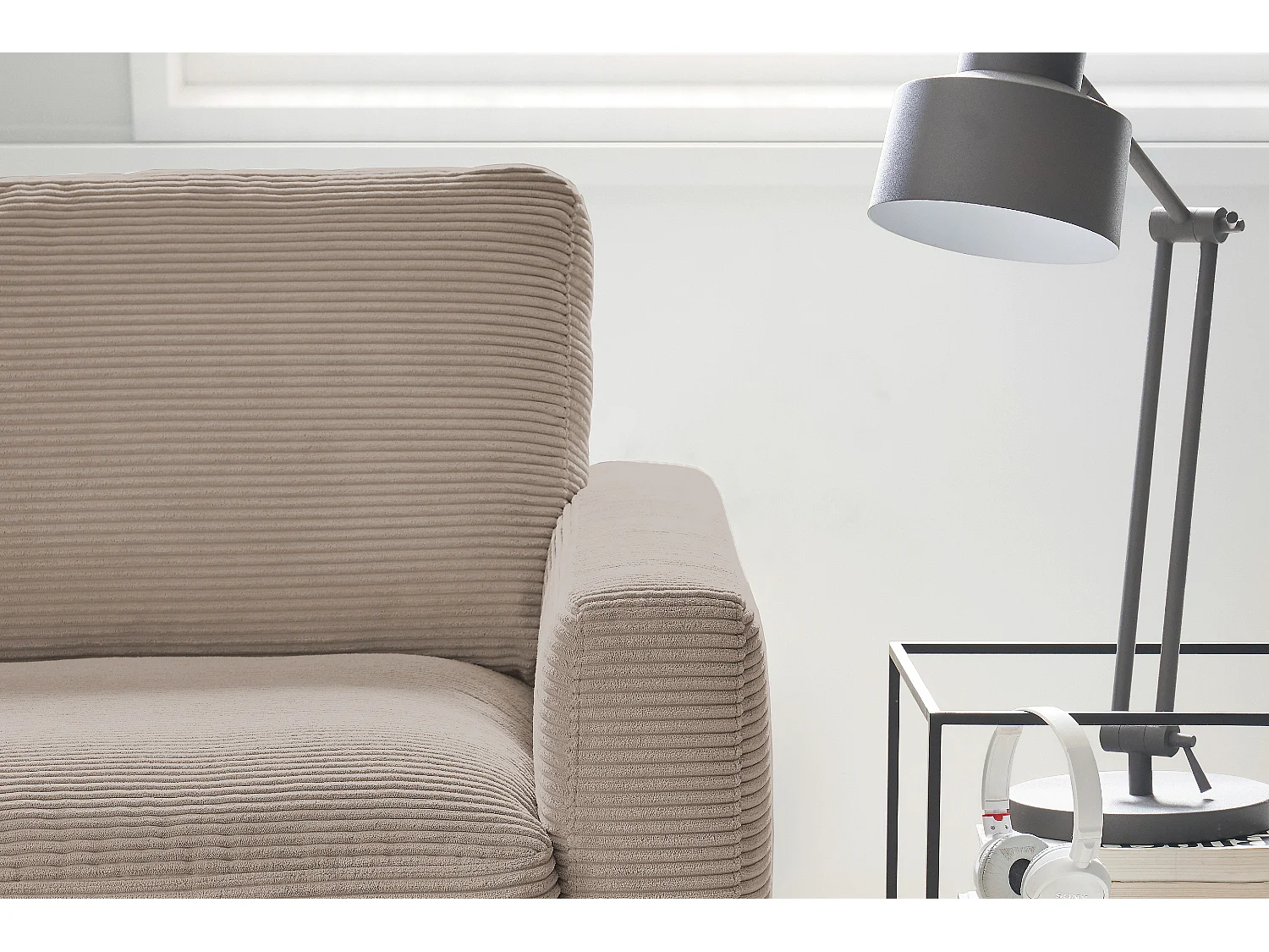 Ecksofa - Taupe Cord - CARA