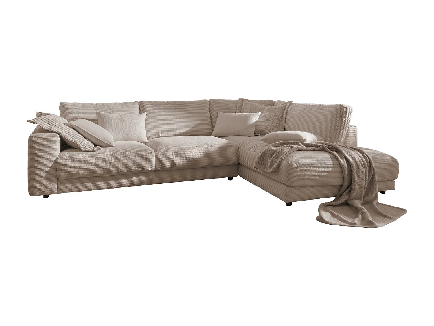 Ecksofa - Taupe Cord - MADELINE