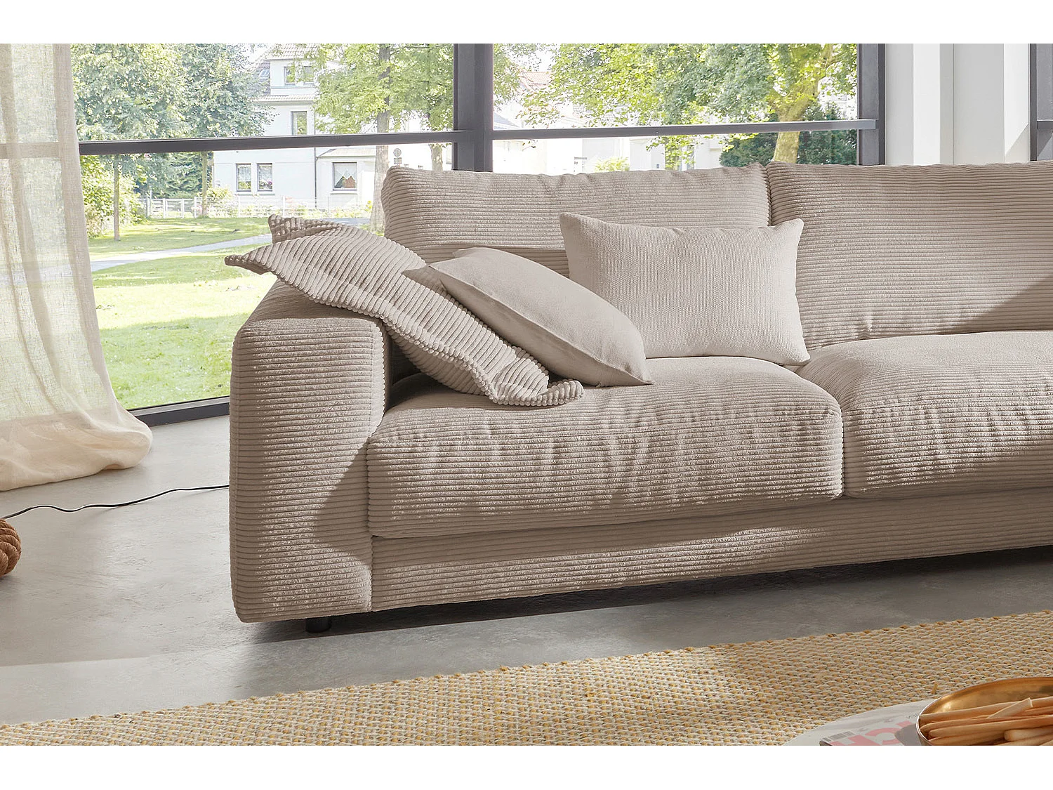 Ecksofa - Taupe Cord - MADELINE