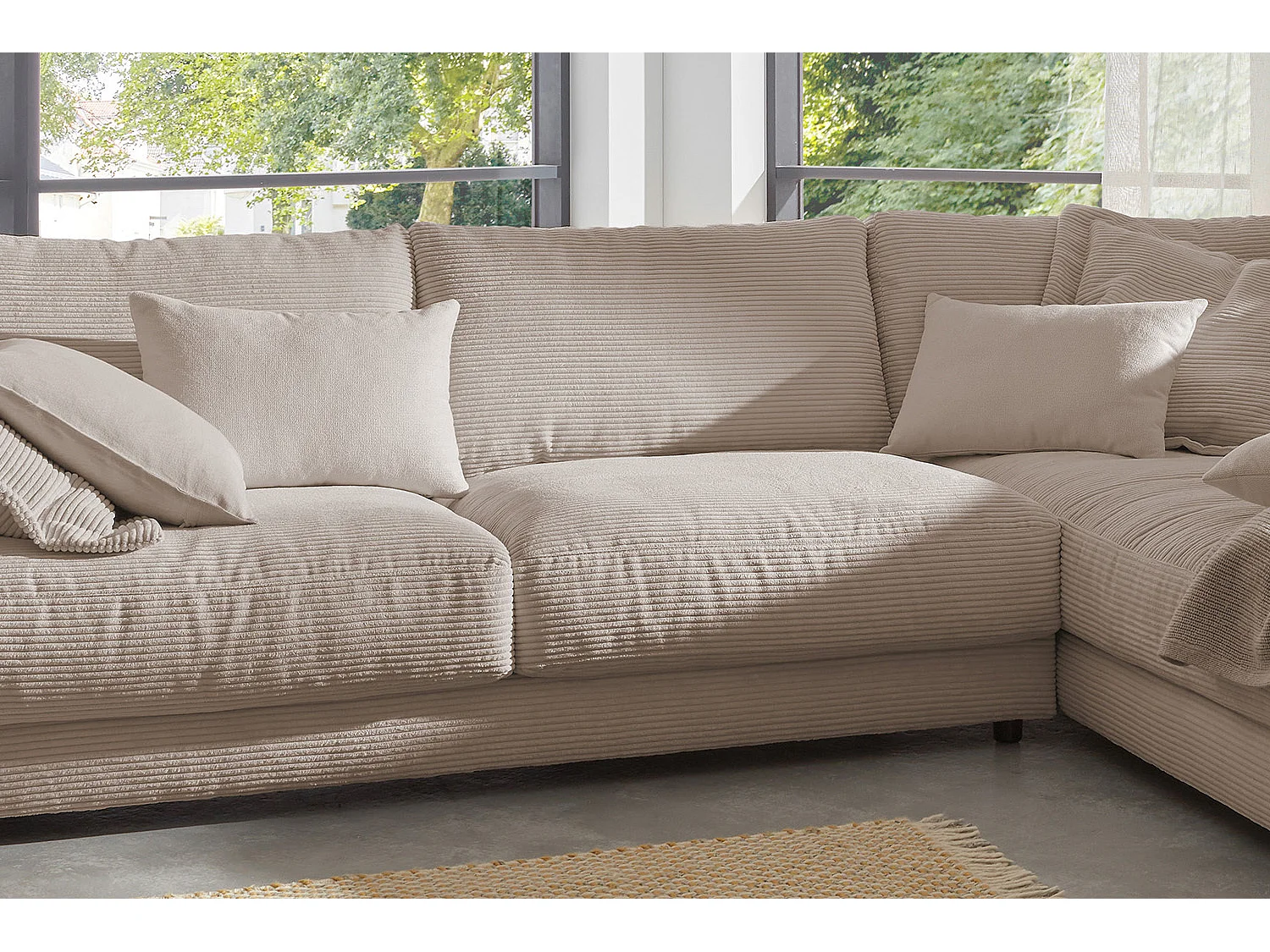Ecksofa - Taupe Cord - MADELINE