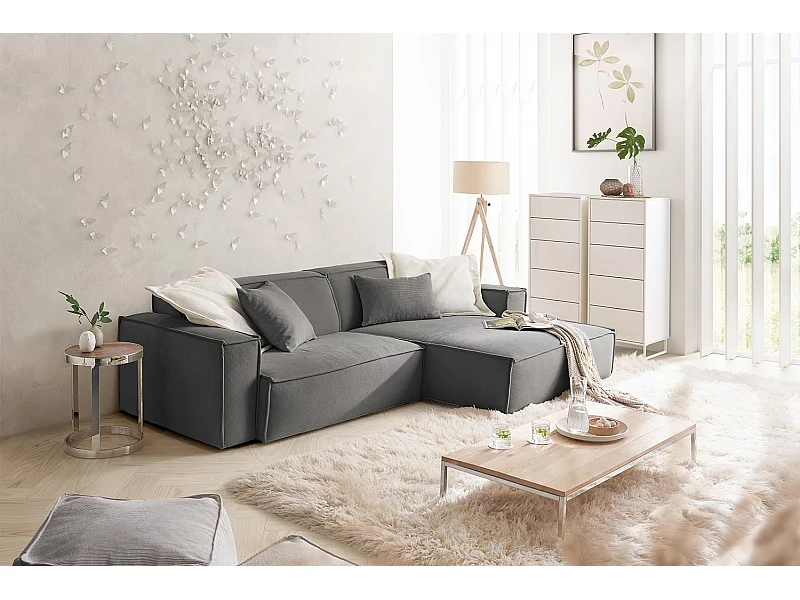 Ecksofa - Anthrazit Cord - SAMU