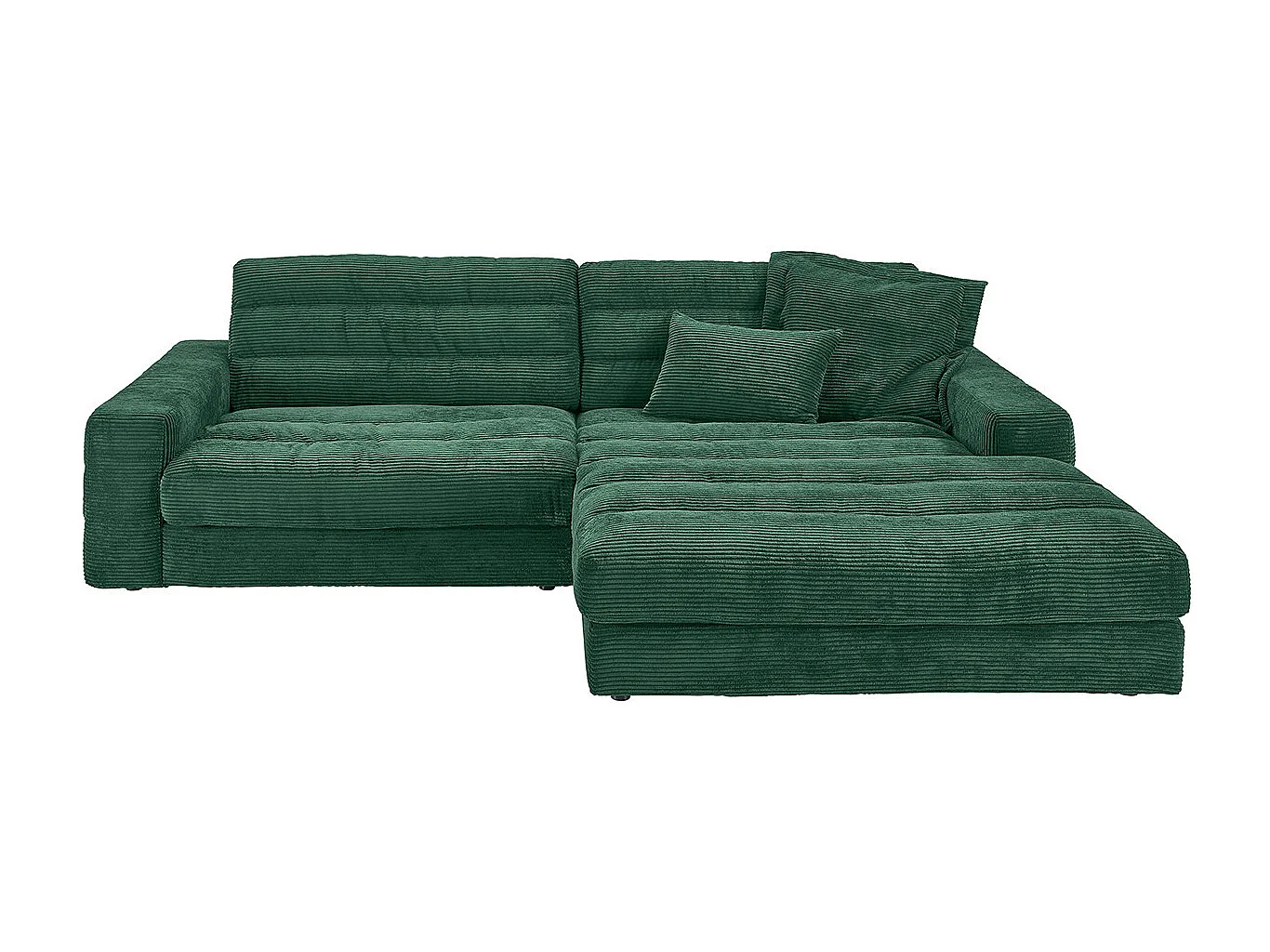 Ecksofa - Smaragdgrün Cord - LANA