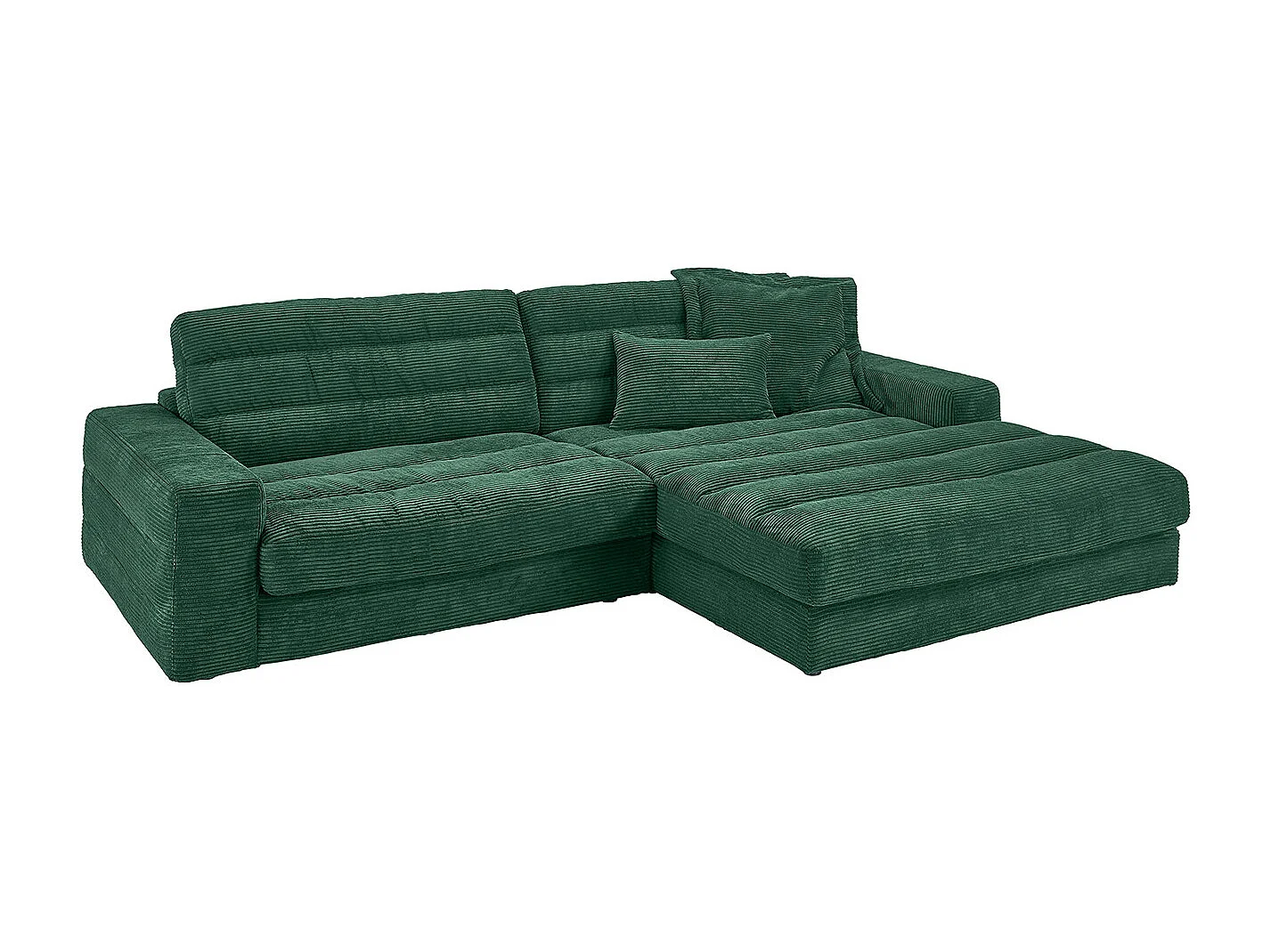 Ecksofa - Smaragdgrün Cord - LANA