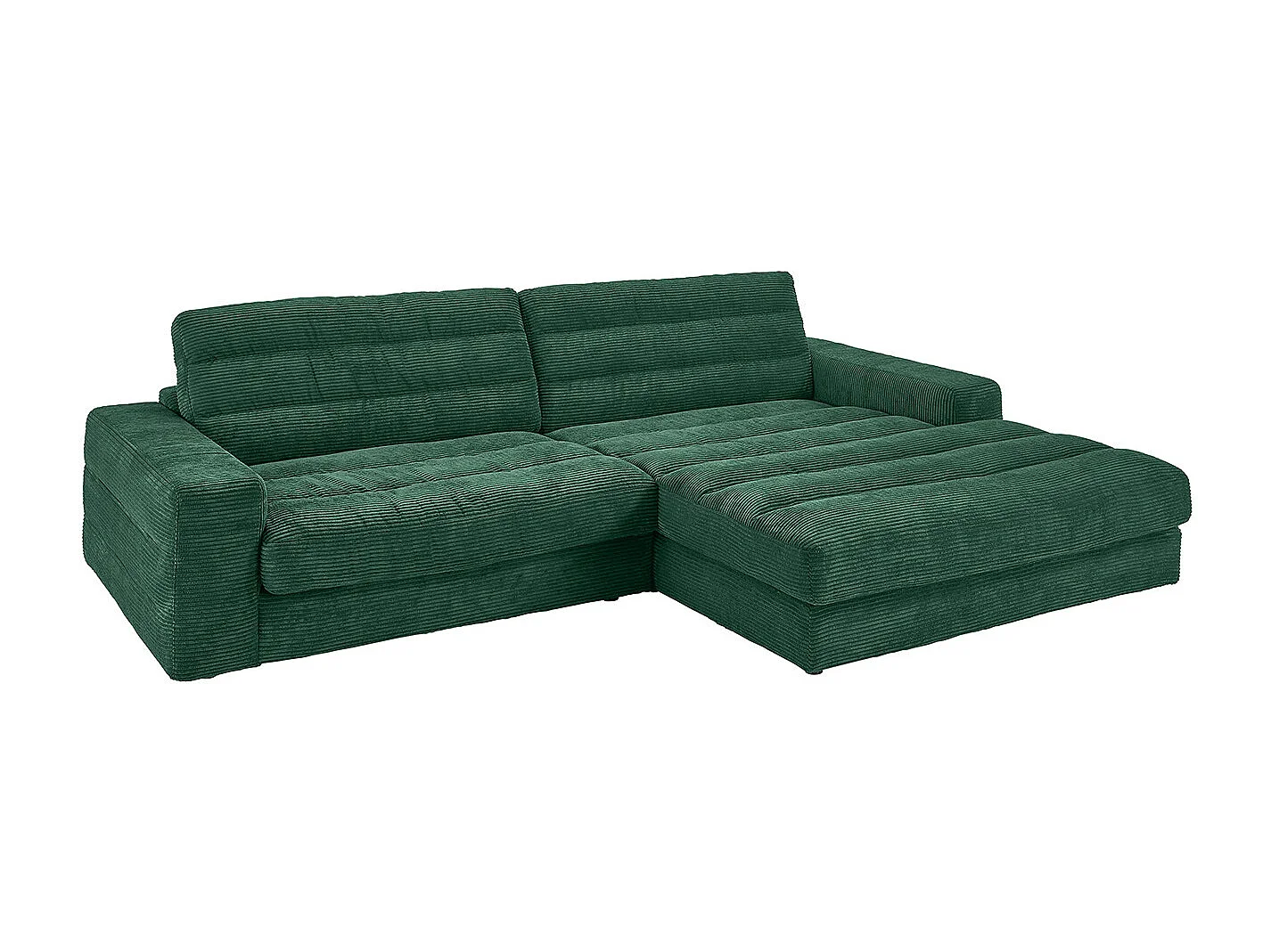 Ecksofa - Smaragdgrün Cord - LANA