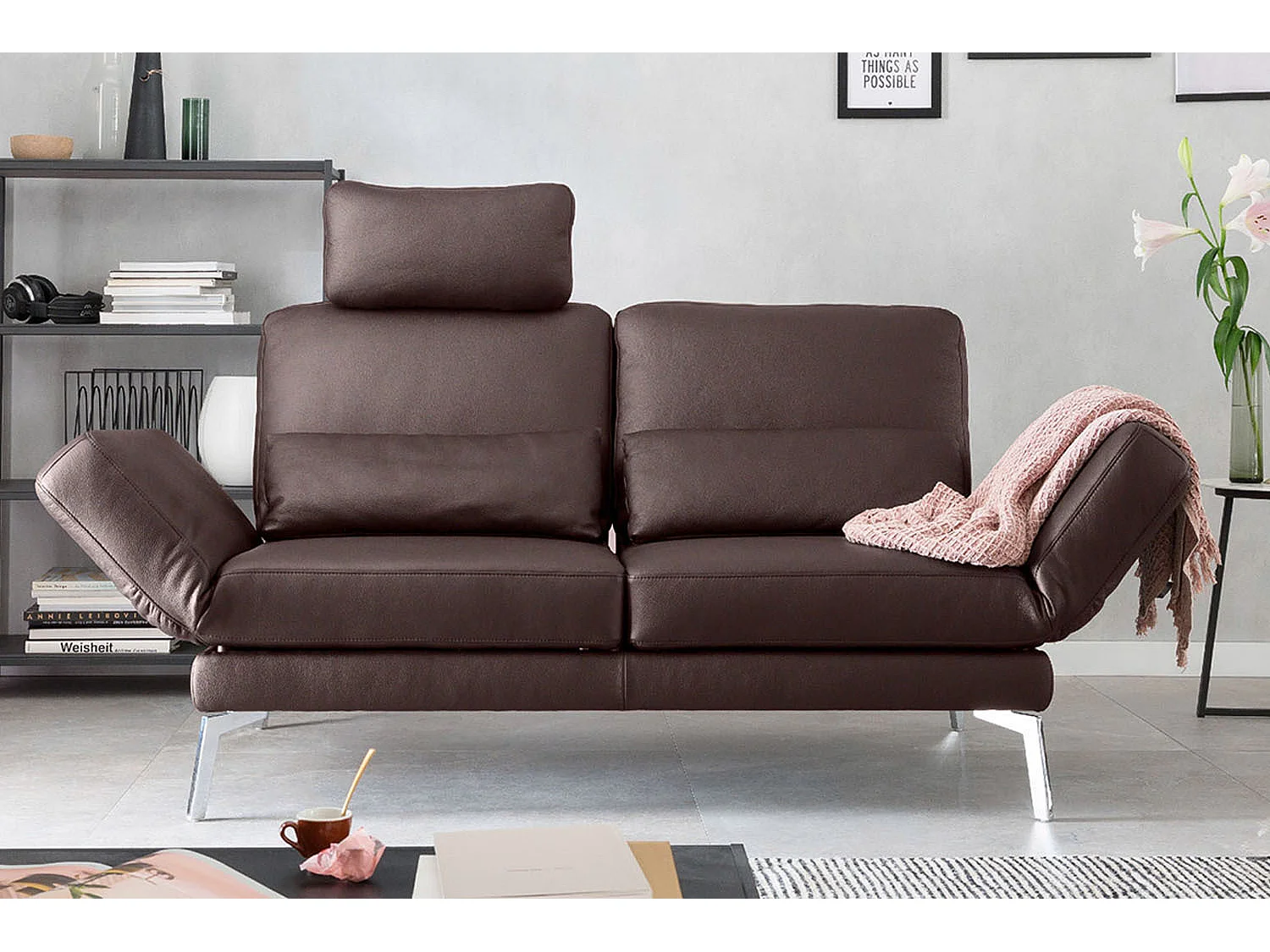 Sofa - Braun Leder - HURRICANE