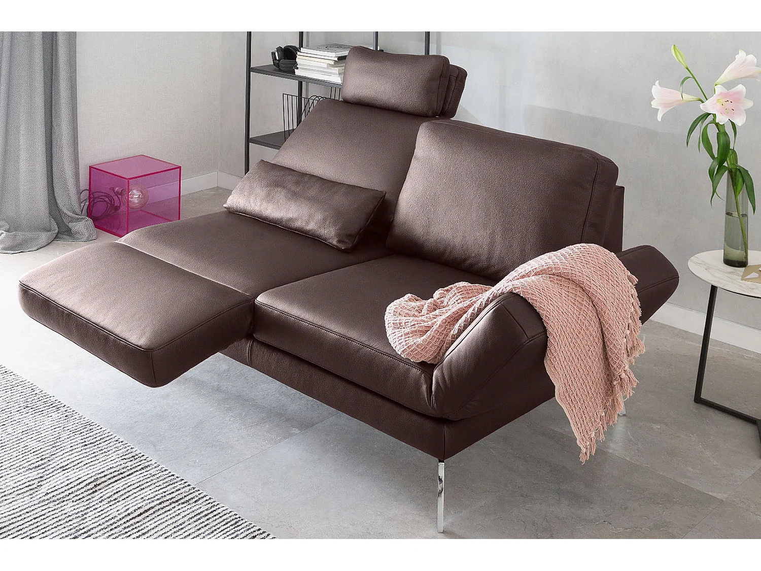 Sofa - Braun Leder - HURRICANE