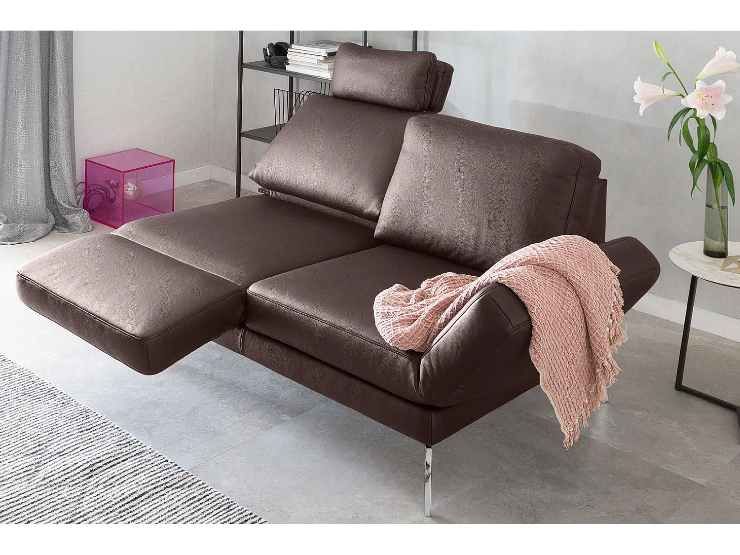 Sofa - Braun Leder - HURRICANE