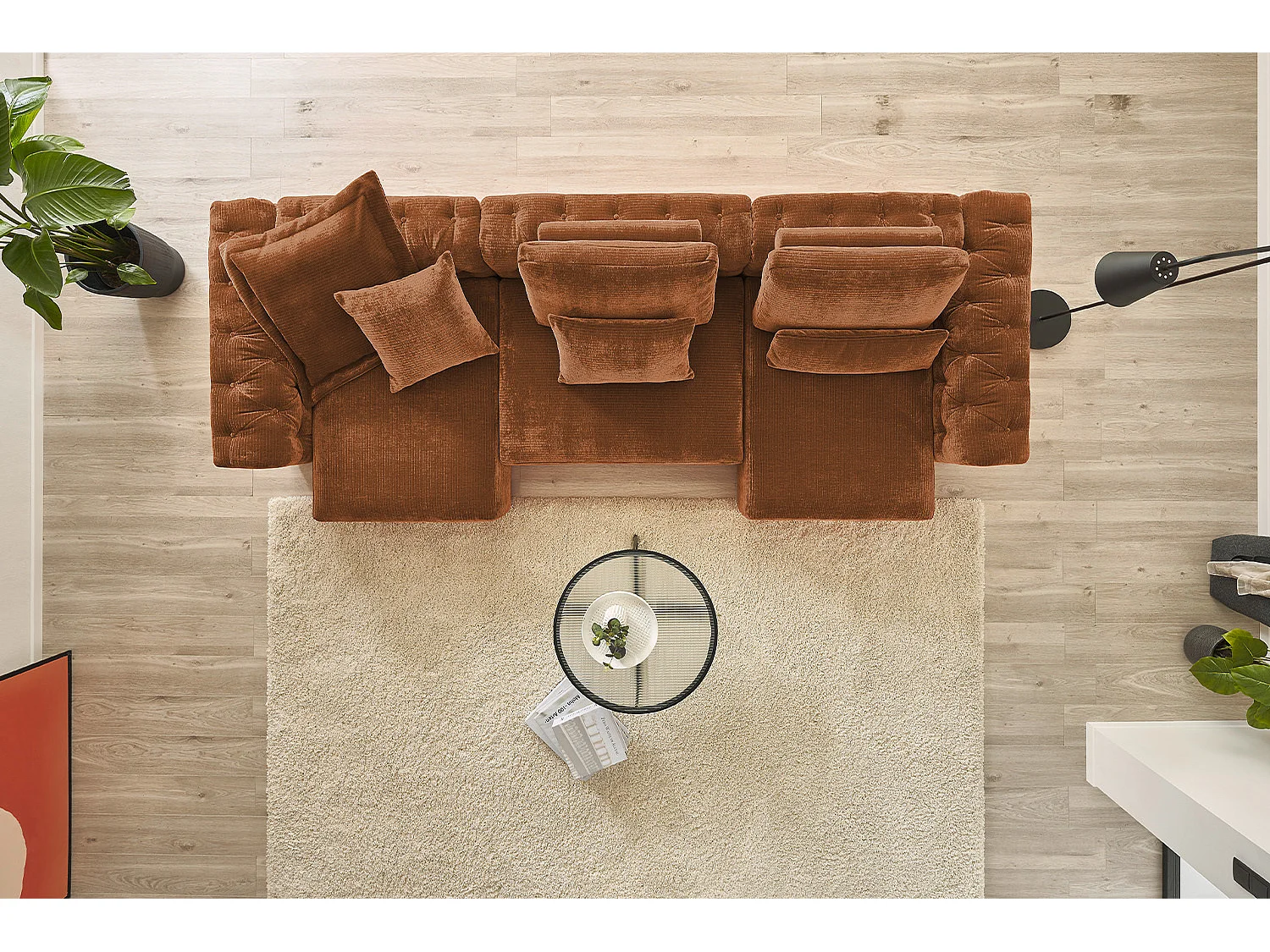 Modulsofa - Rotbraun Cord - SEPHI