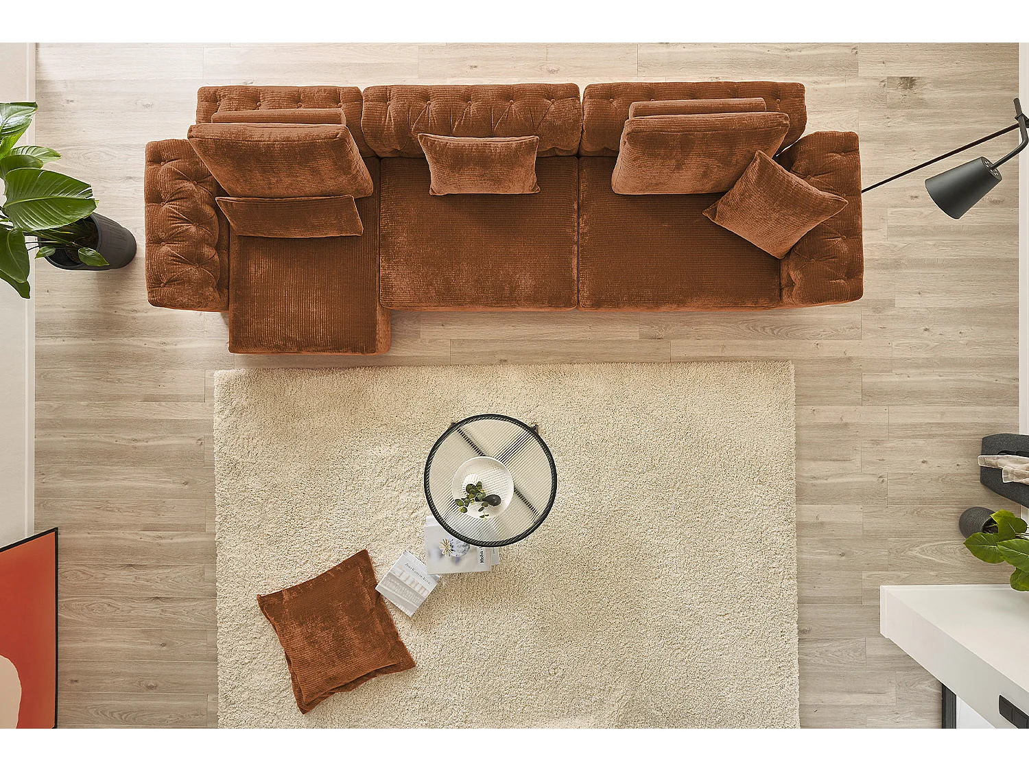 Modulsofa - Rotbraun Cord - SEPHI