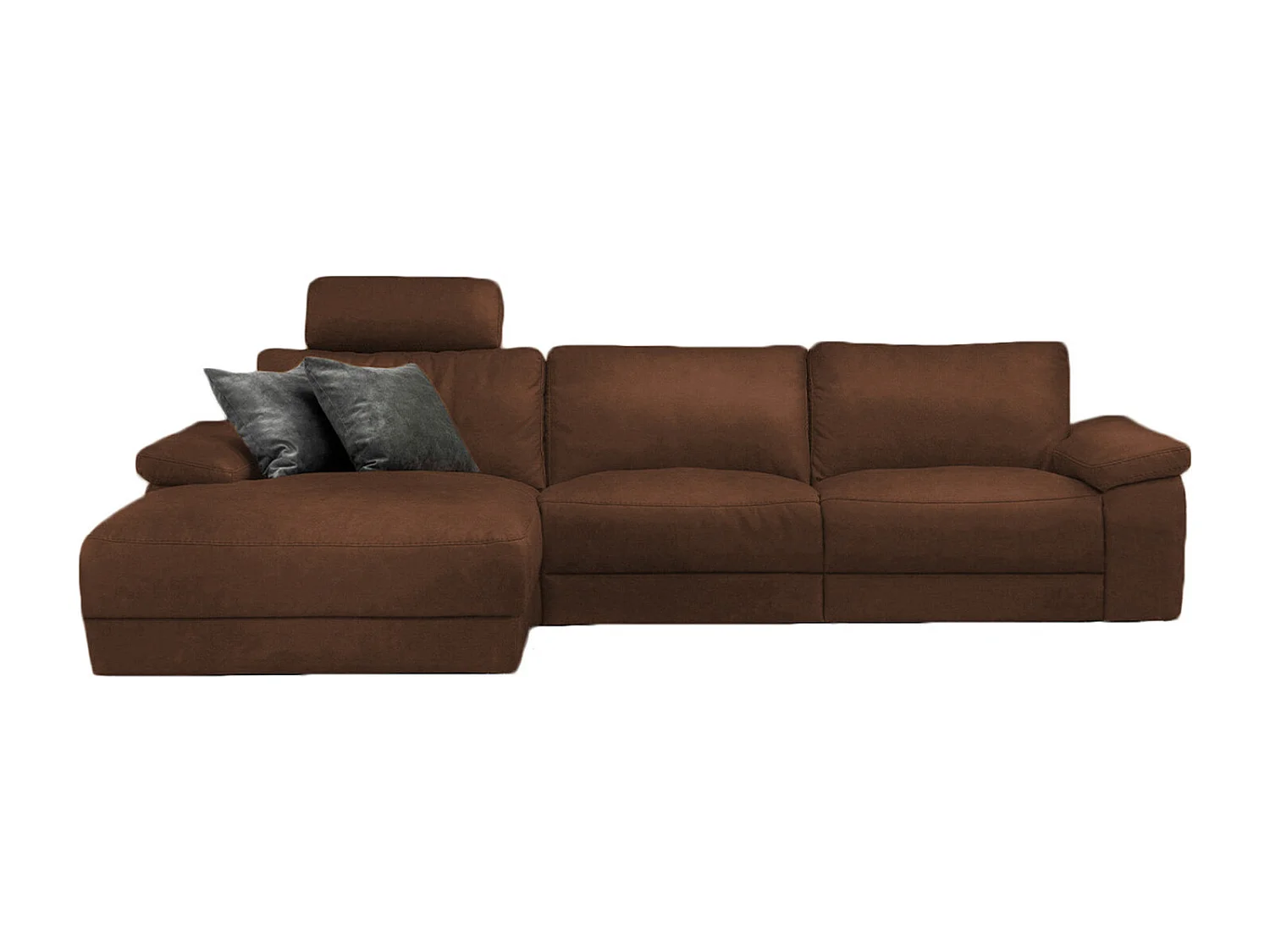 Ecksofa - Braun Leder - LOLA