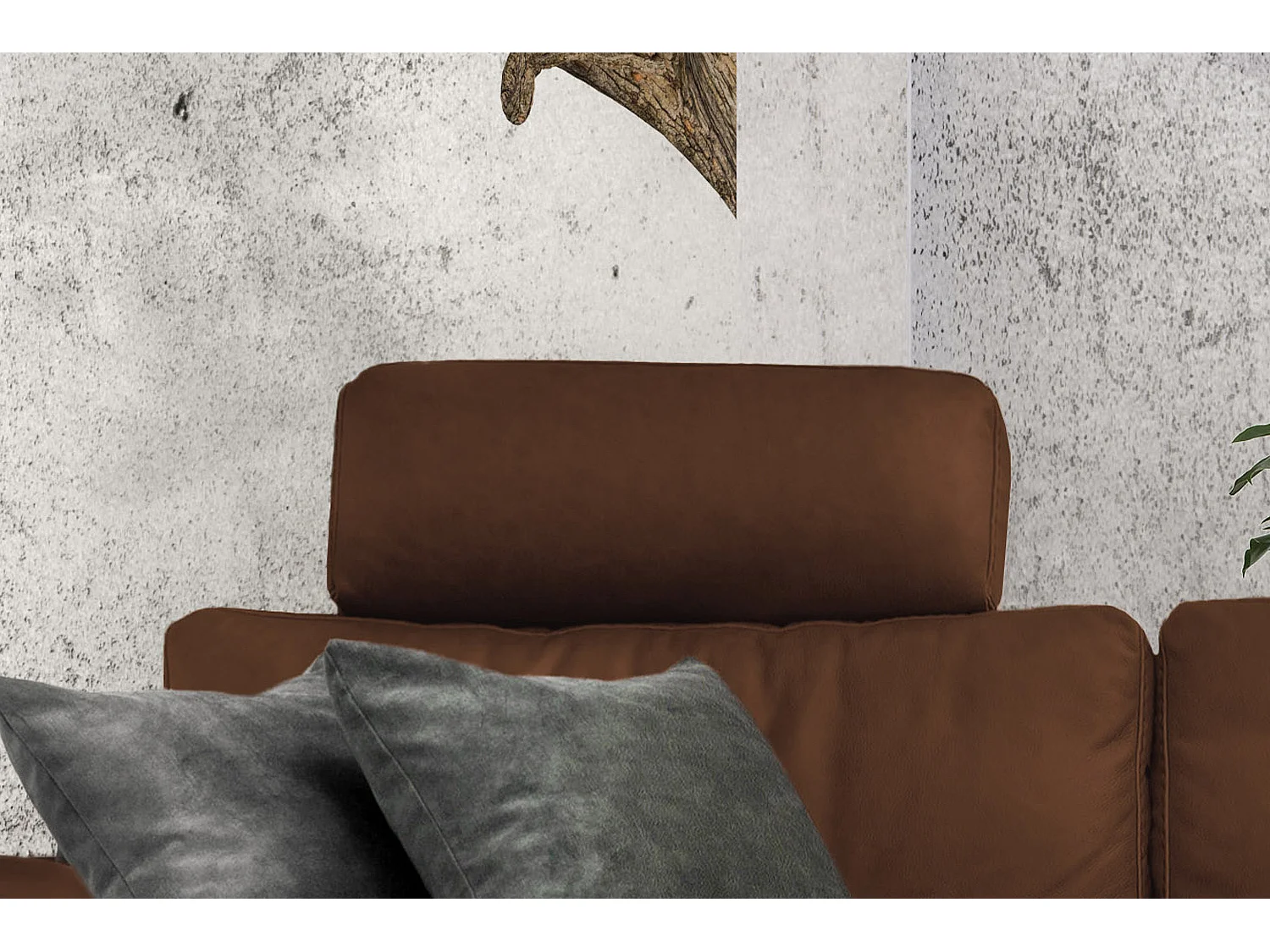 Ecksofa - Braun Leder - LOLA