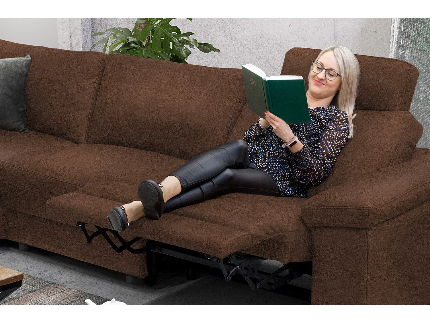 Ecksofa - Braun Leder - LOLA