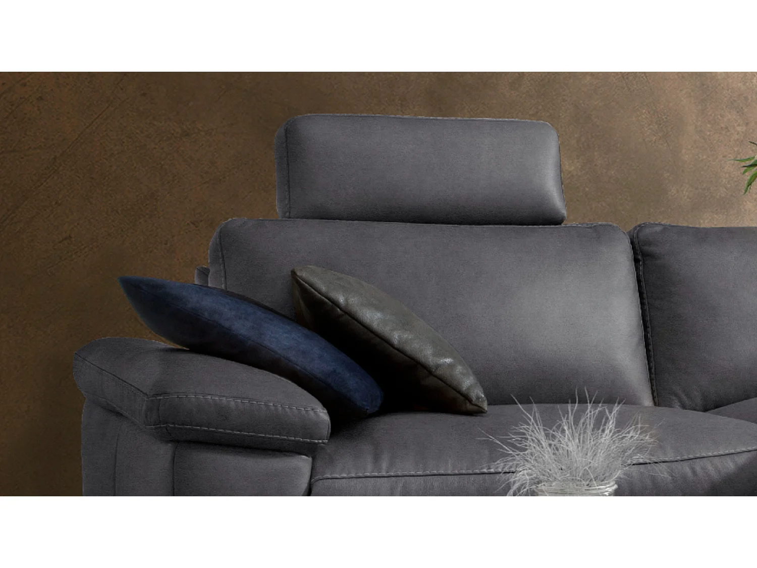 Ecksofa - Schwarz Webstoff - LOLA