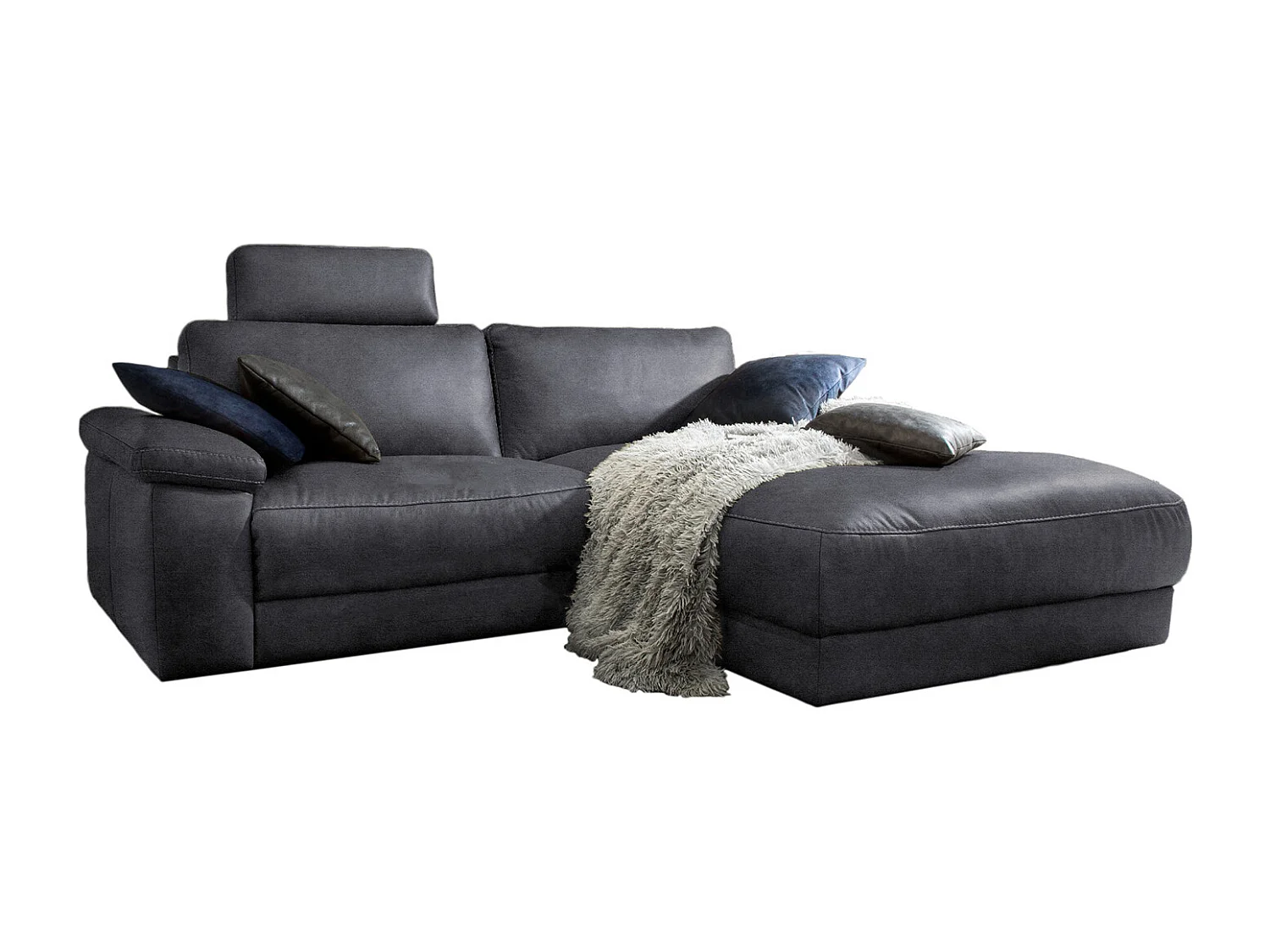 Hoekbank - Zwart Geweven stof - LOLA