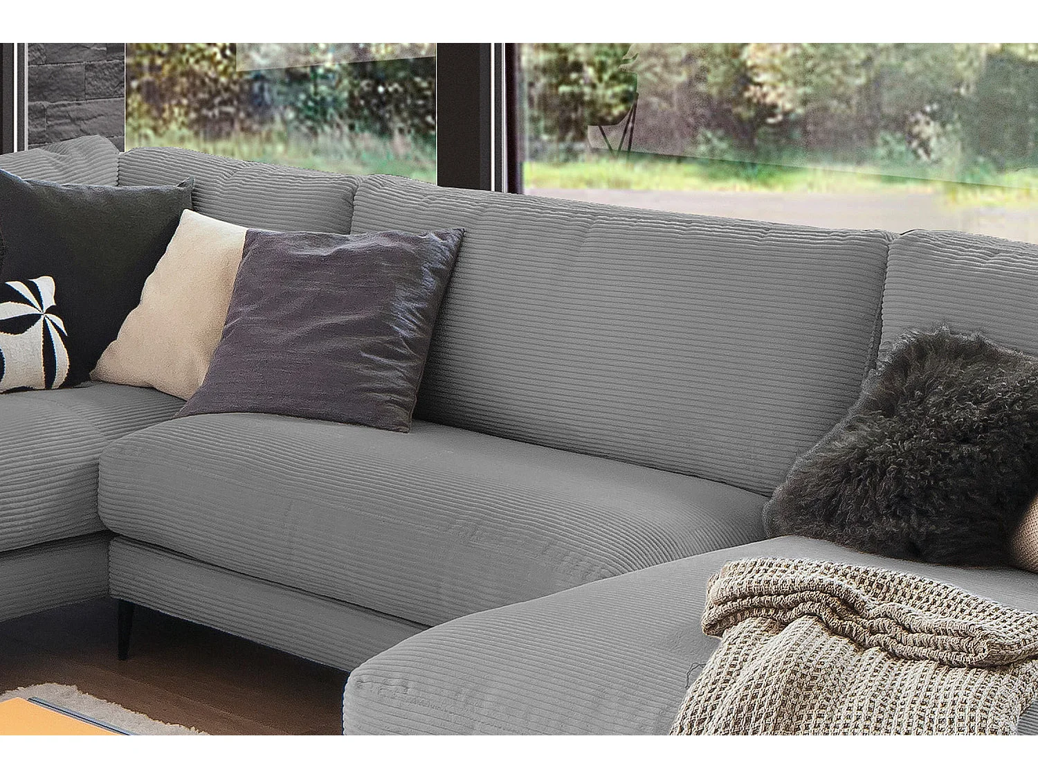 Divano - Grigio Velluto a coste - CARA