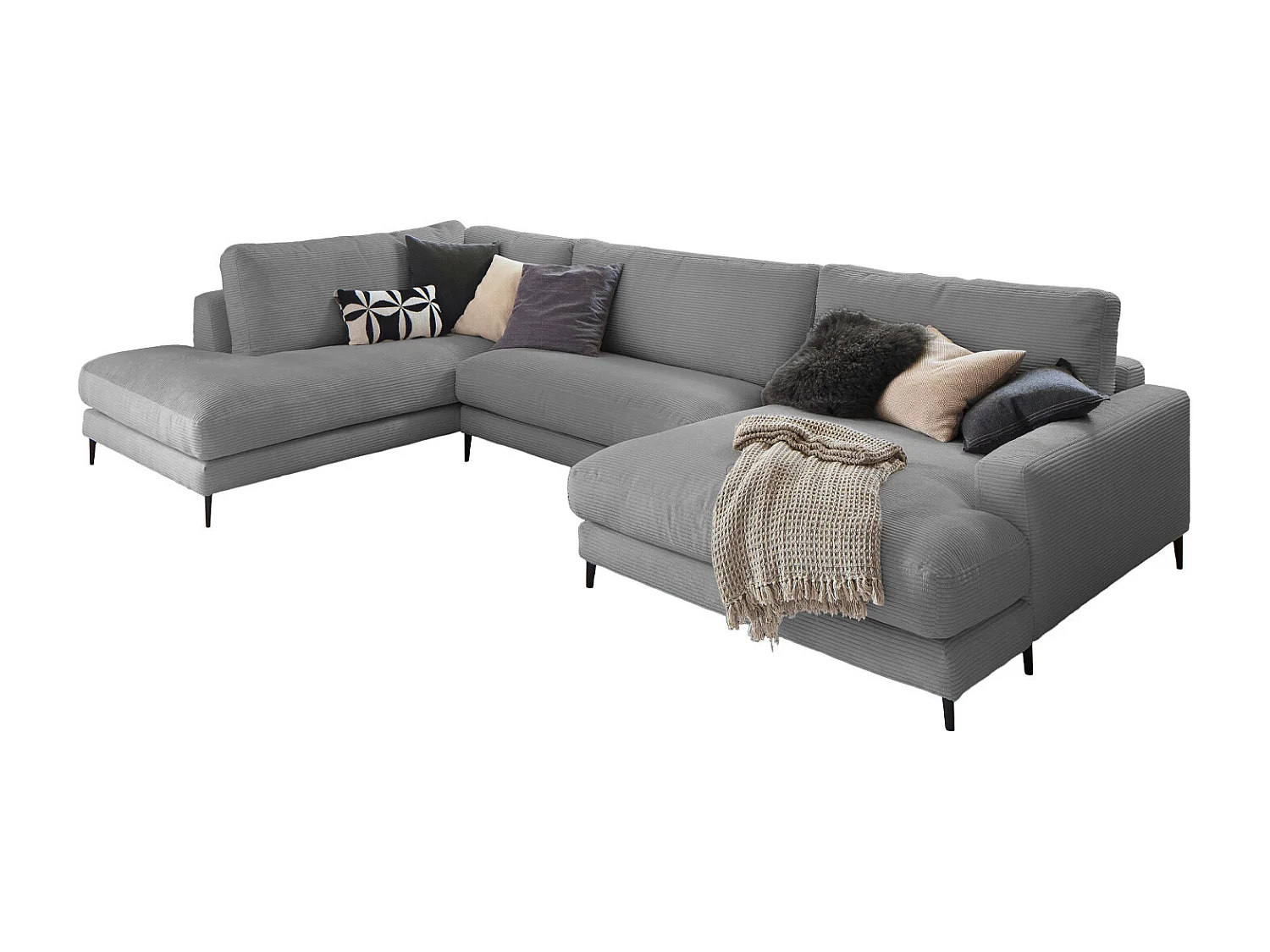 Canapé - Gris Velours côtelé - CARA