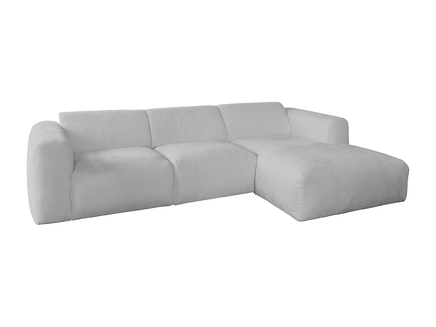Ecksofa - Silber Webstoff - VALAR