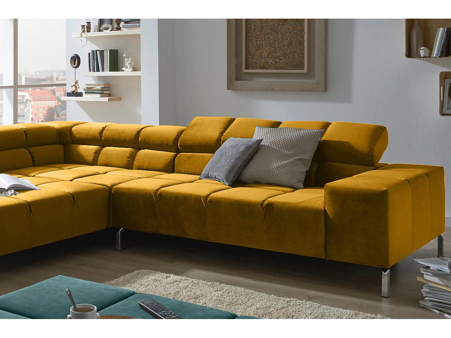 Ecksofa - Gelb Velvet - NELSON