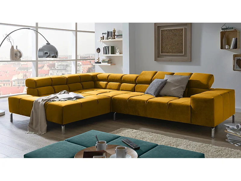 Ecksofa - Gelb Velvet - NELSON